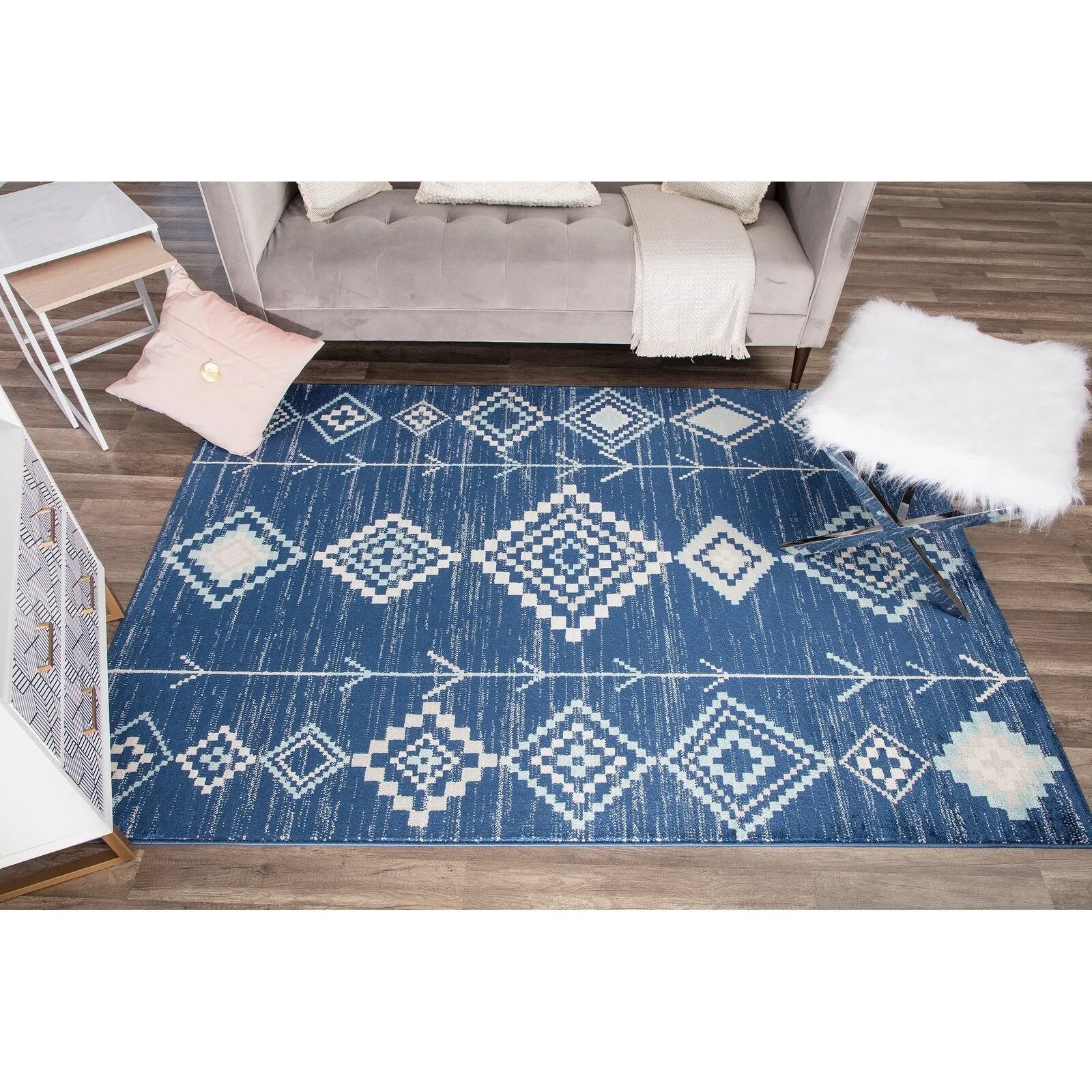 Rugs America Rumi Modern Diamond Boho Tribal Soft Area Rug