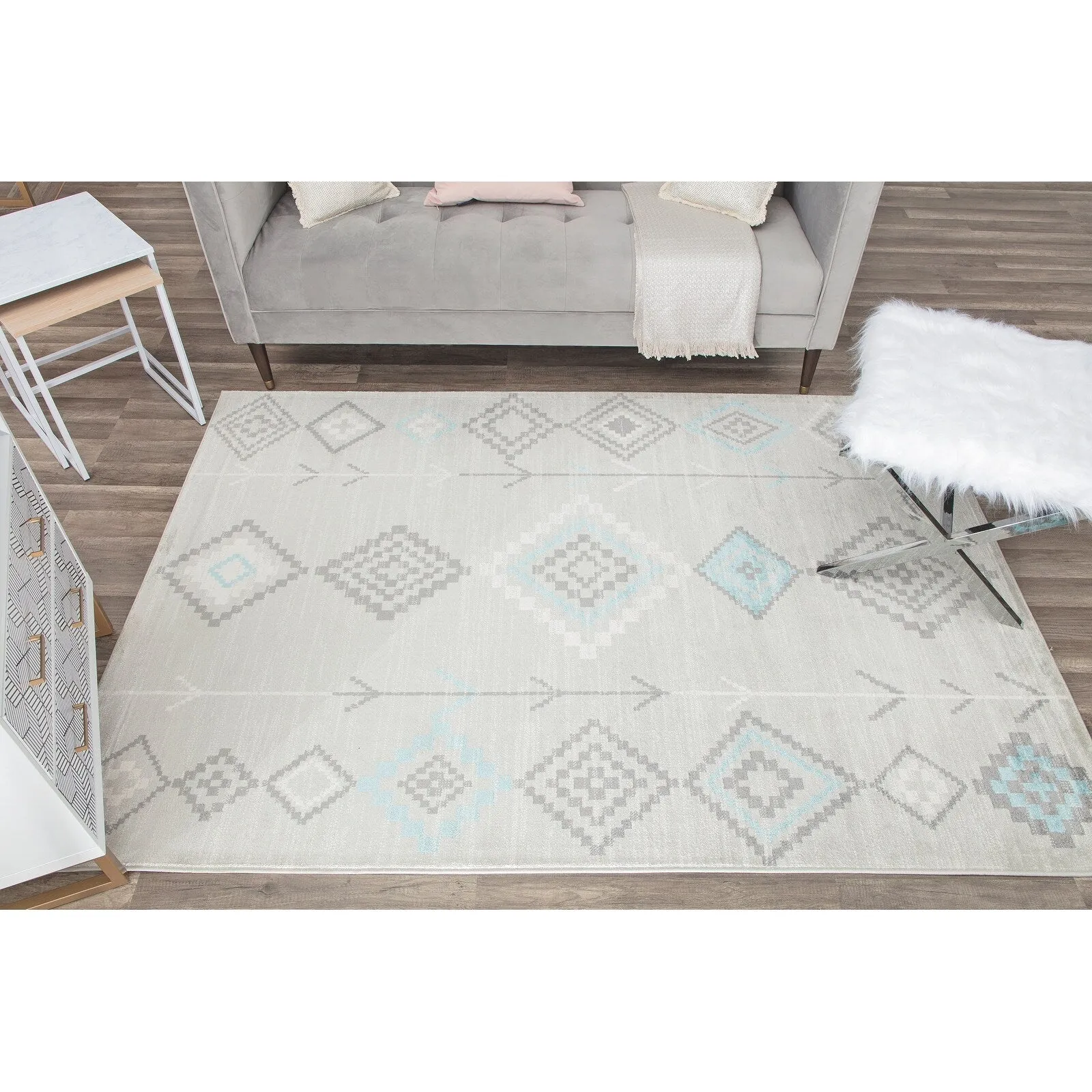 Rugs America Rumi Modern Diamond Boho Tribal Soft Area Rug