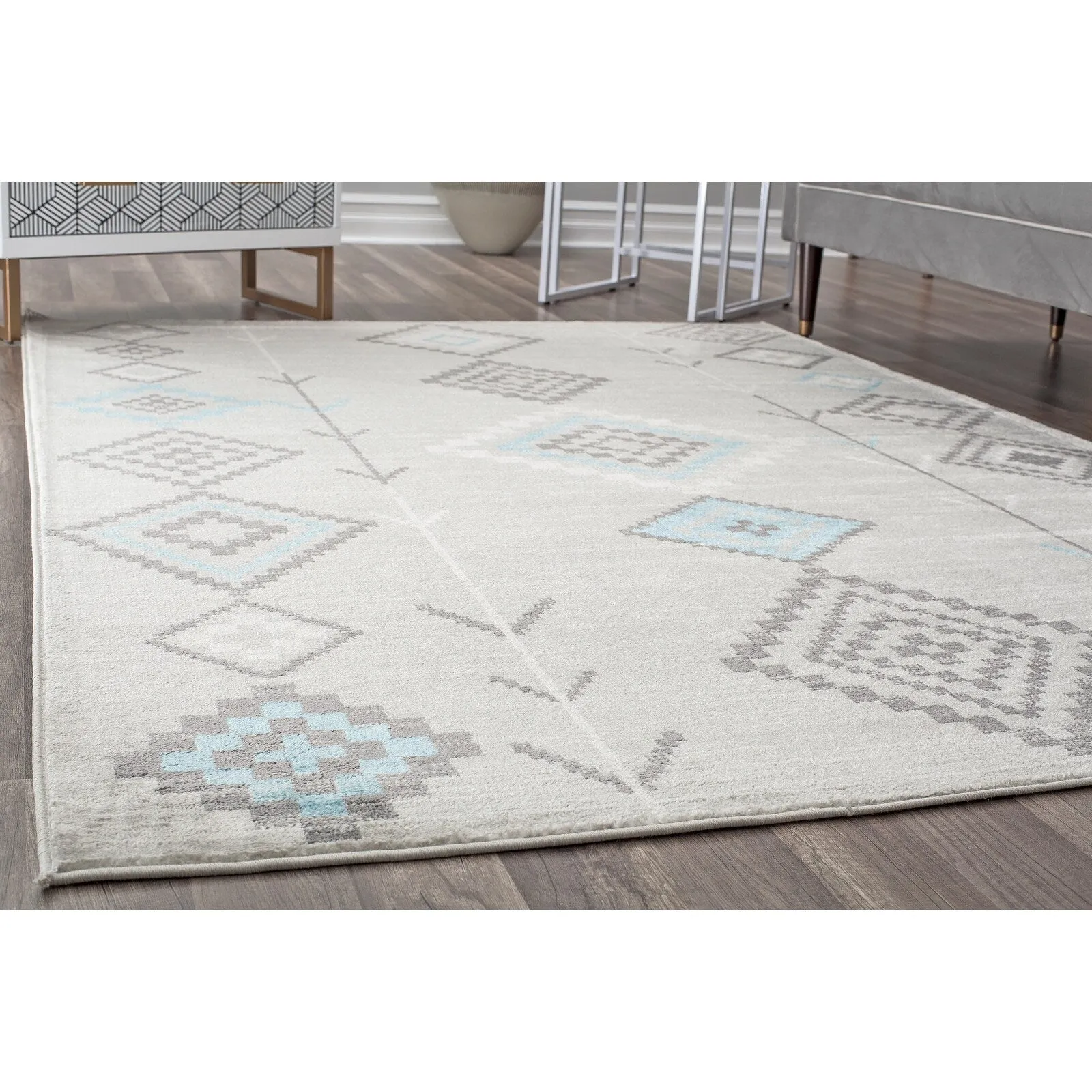 Rugs America Rumi Modern Diamond Boho Tribal Soft Area Rug