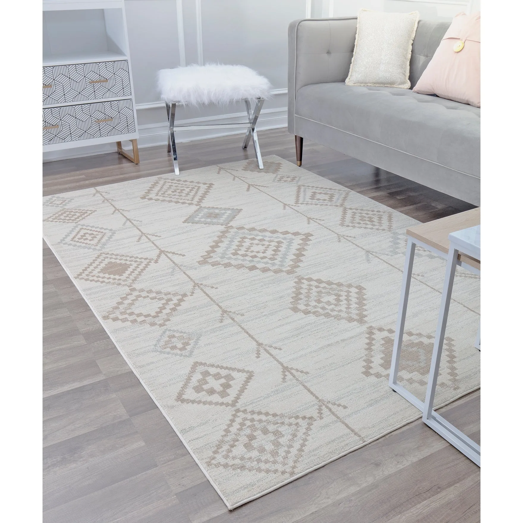Rugs America Rumi Modern Diamond Boho Tribal Soft Area Rug