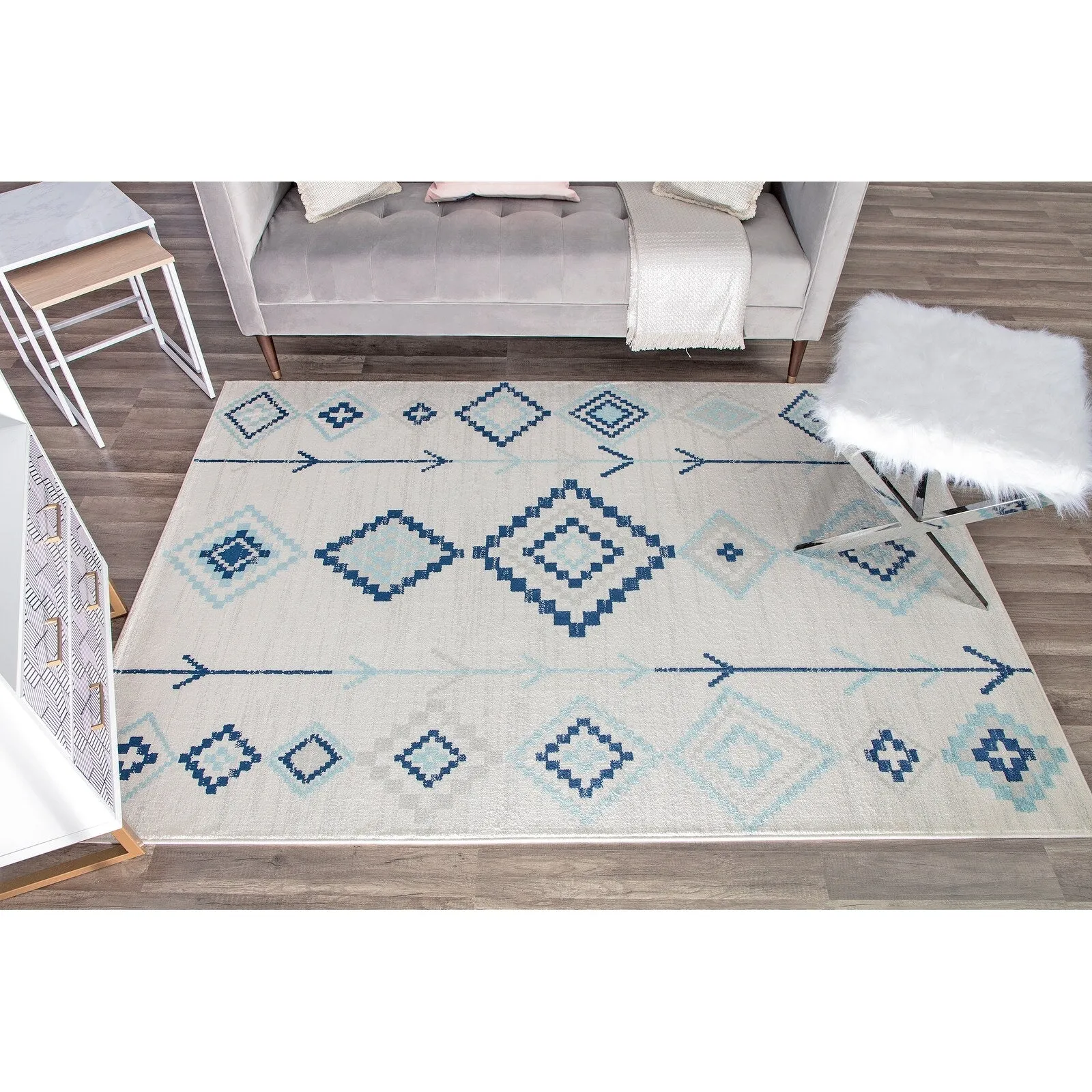 Rugs America Rumi Modern Diamond Boho Tribal Soft Area Rug