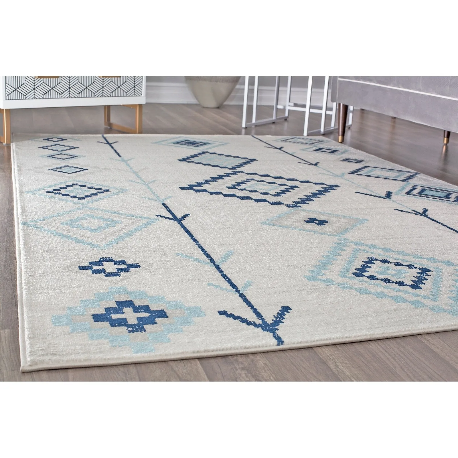 Rugs America Rumi Modern Diamond Boho Tribal Soft Area Rug