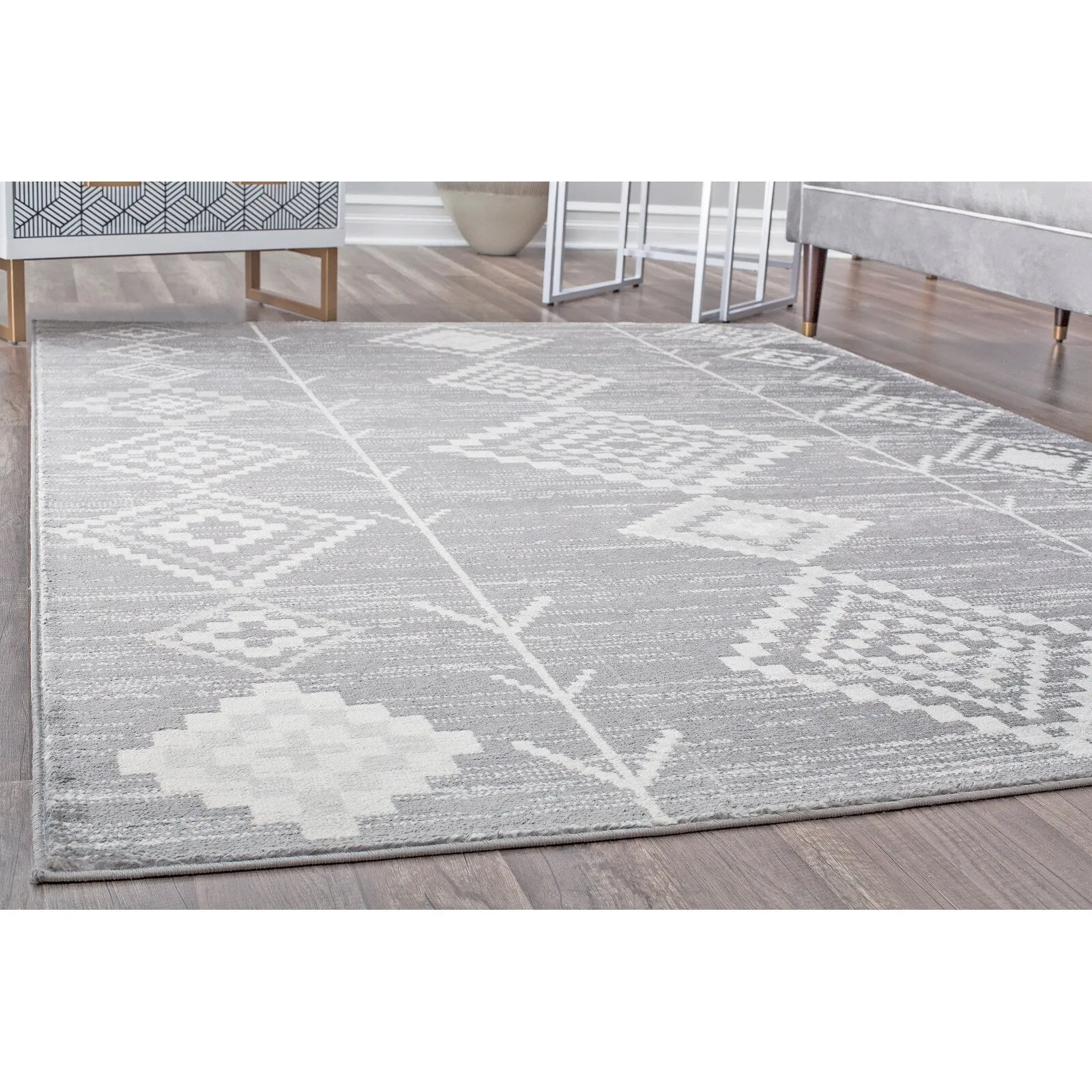 Rugs America Rumi Modern Diamond Boho Tribal Soft Area Rug