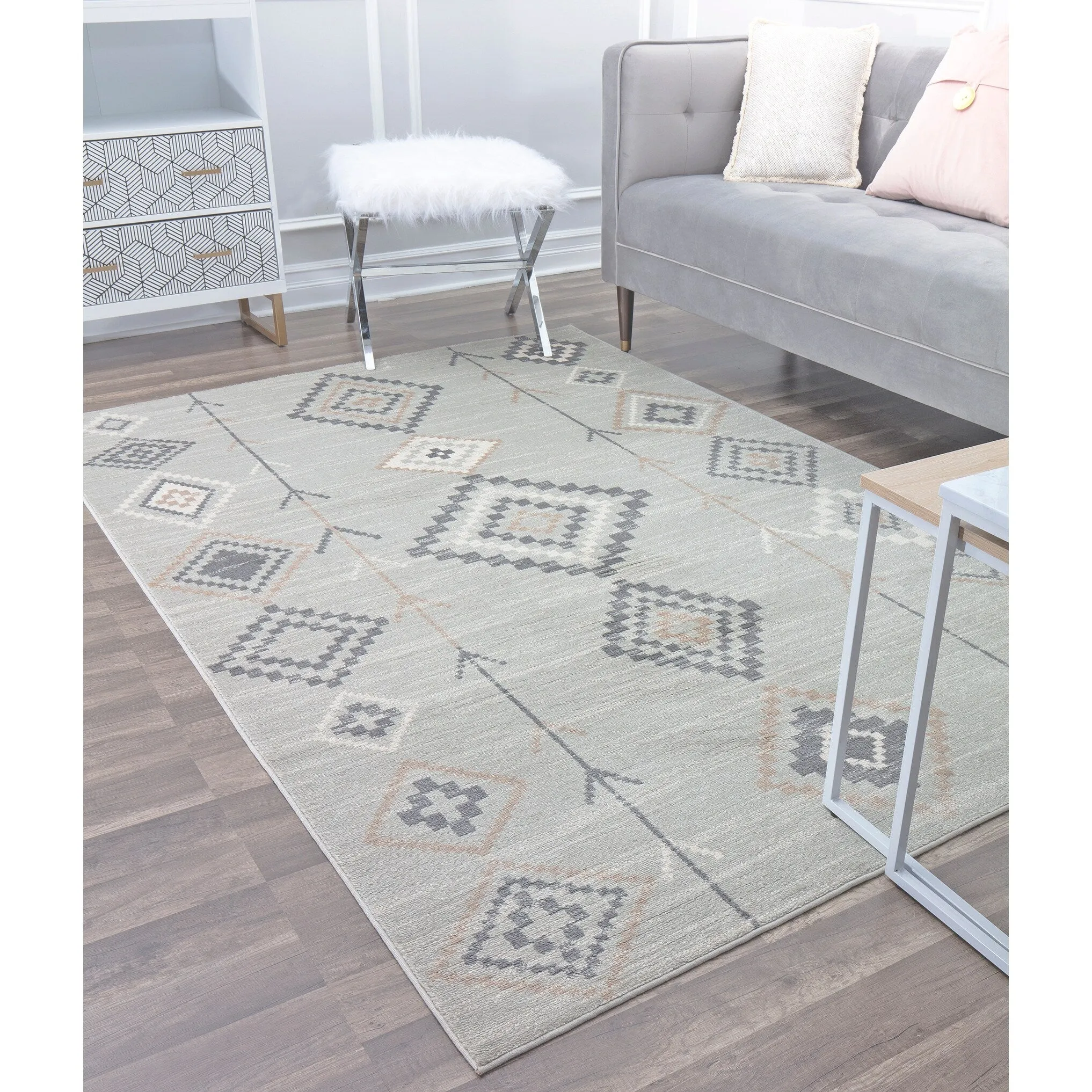 Rugs America Rumi Modern Diamond Boho Tribal Soft Area Rug