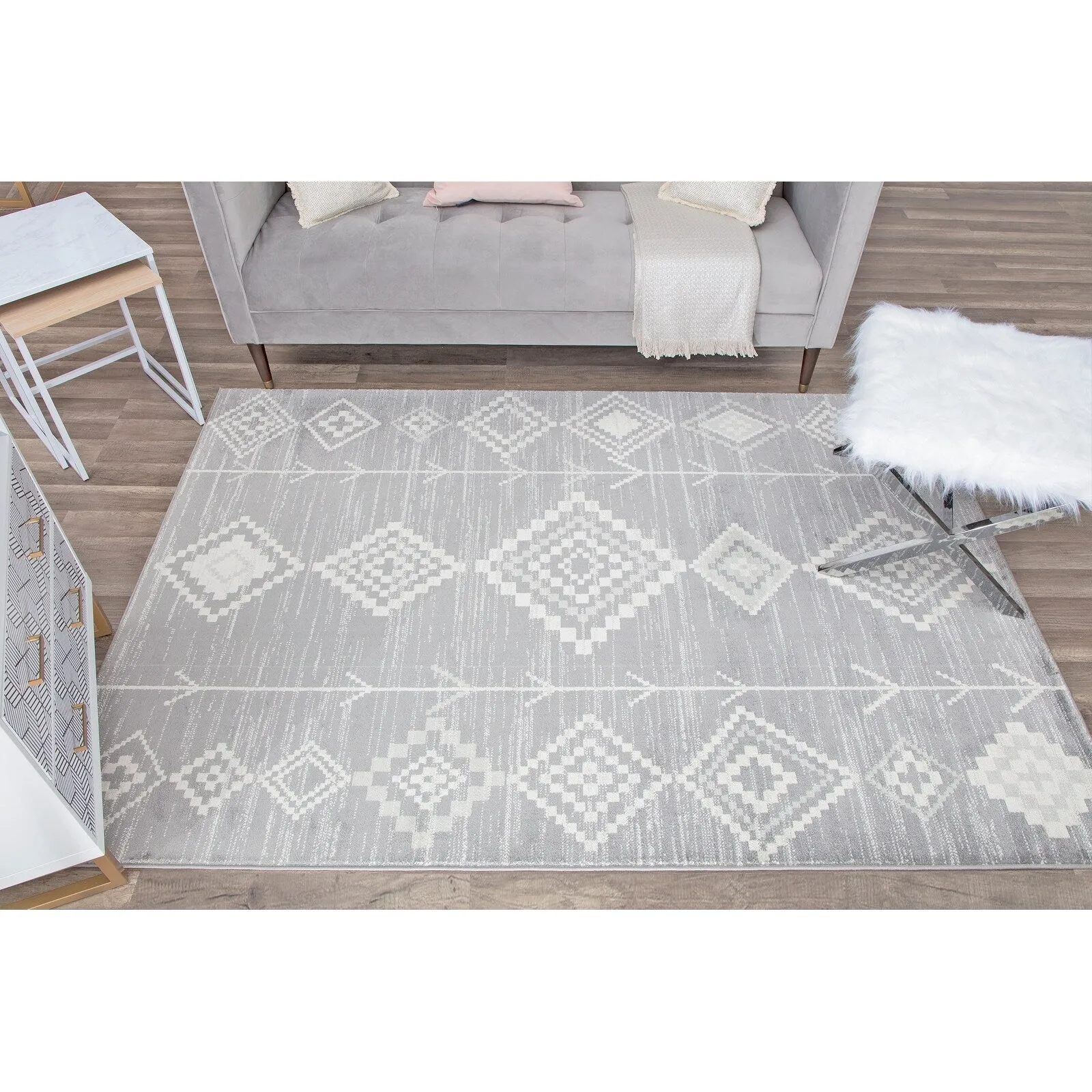 Rugs America Rumi Modern Diamond Boho Tribal Soft Area Rug