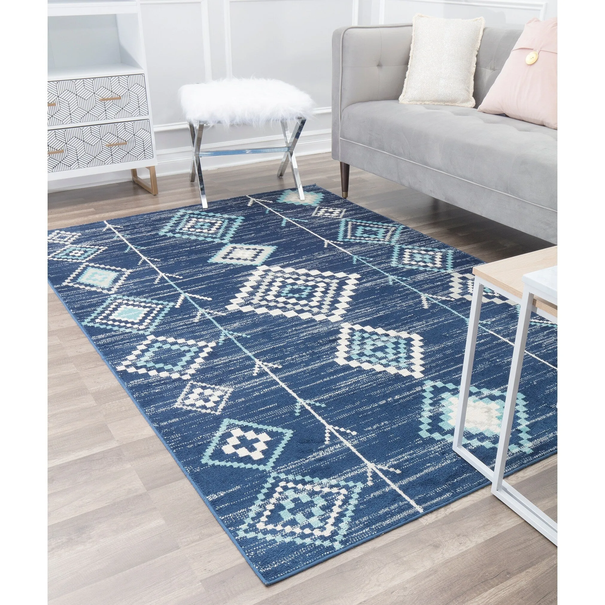 Rugs America Rumi Modern Diamond Boho Tribal Soft Area Rug