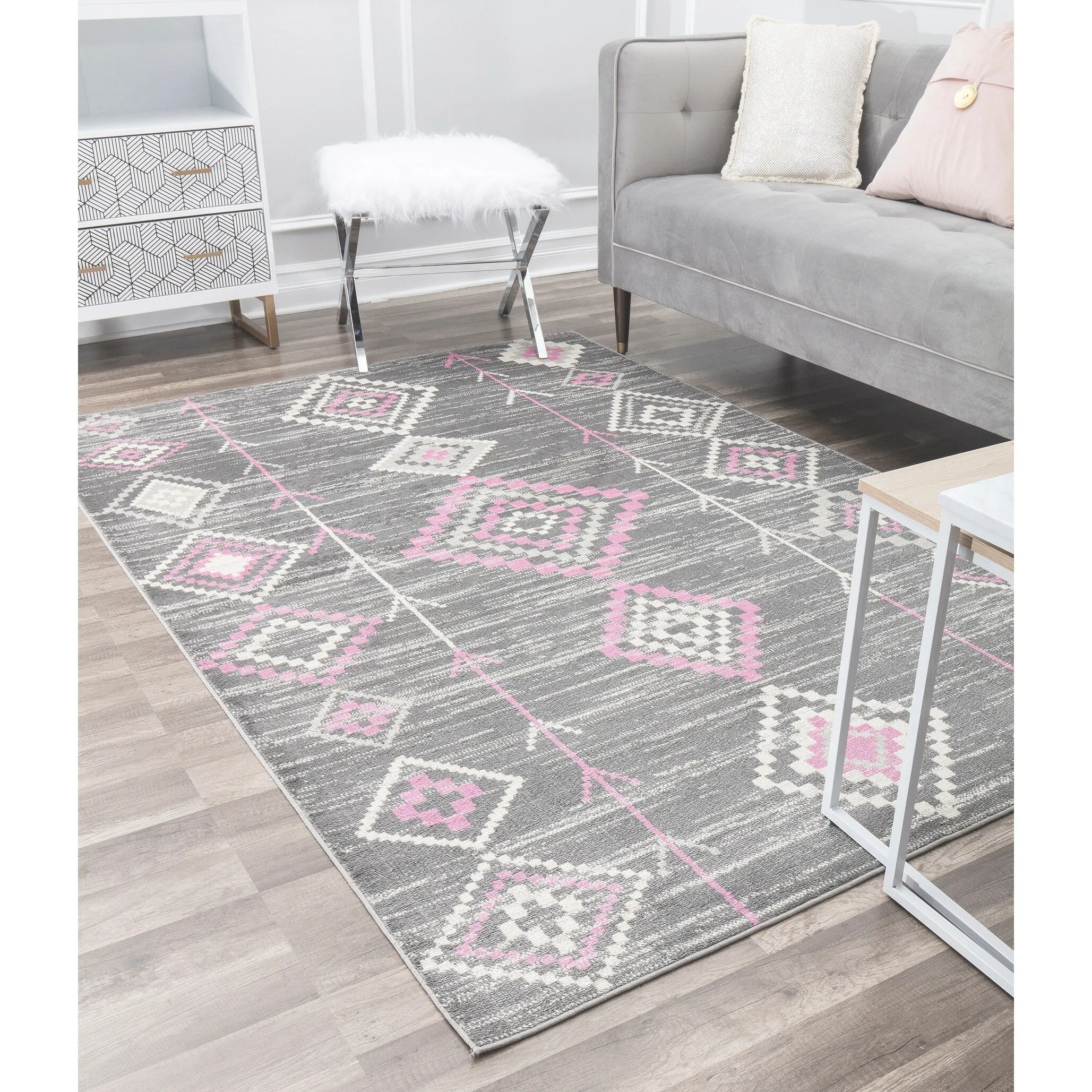 Rugs America Rumi Modern Diamond Boho Tribal Soft Area Rug