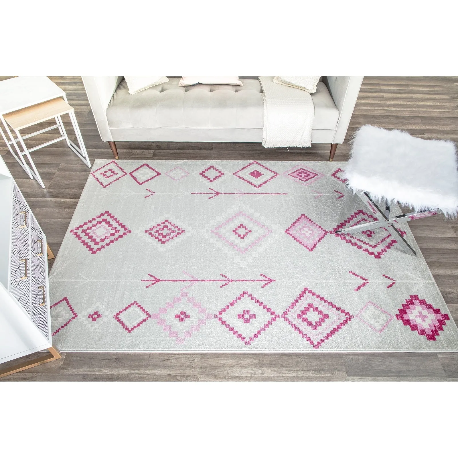 Rugs America Rumi Modern Diamond Boho Tribal Soft Area Rug