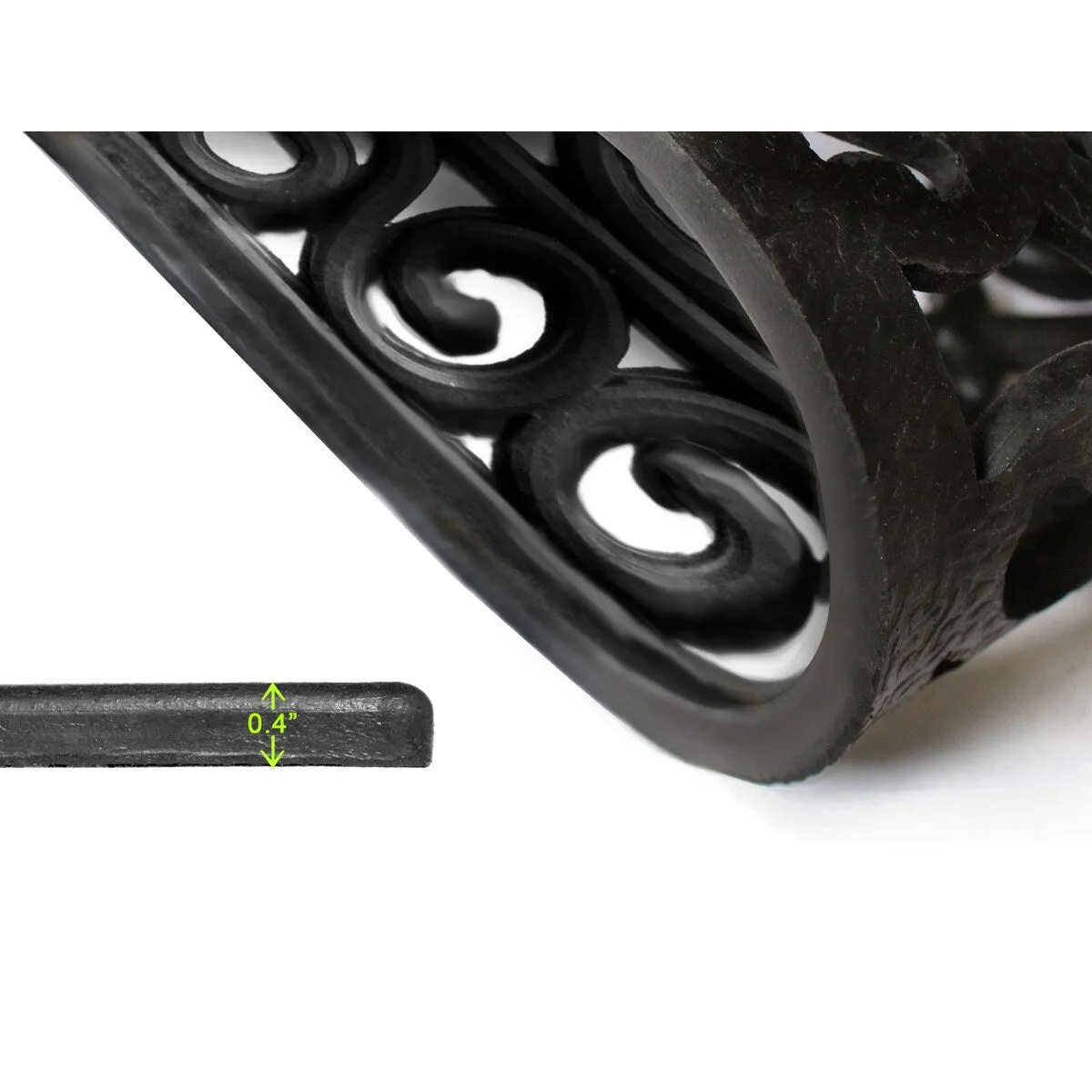 RugSmith Black Moulded Trellis Half-round Rubber Doormat. 18 x 30