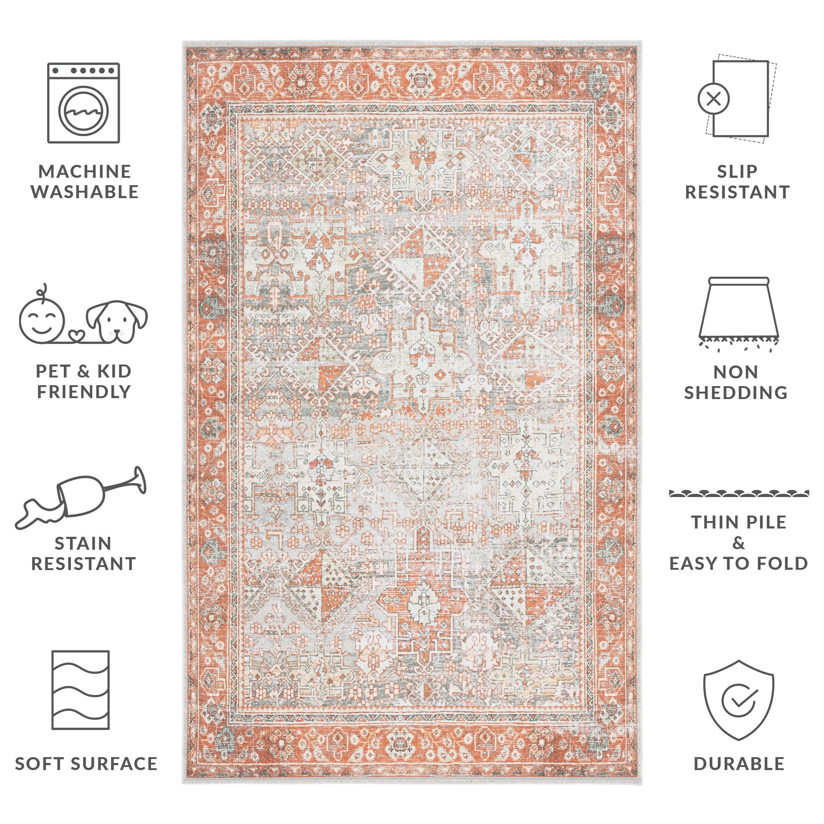 SAFAVIEH Arizona Karmija Vintage Machine Washable Rug