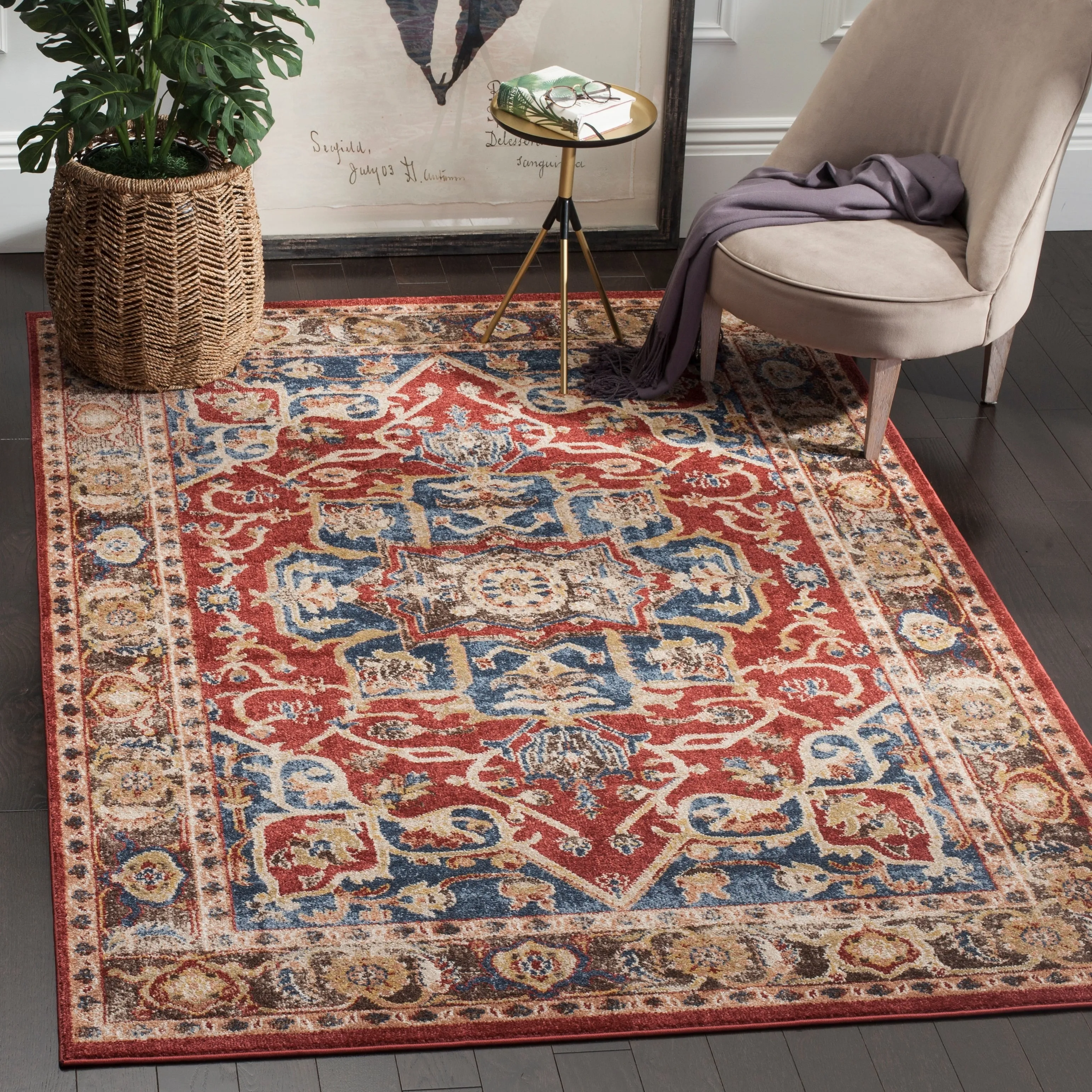 SAFAVIEH Bijar Julika Traditional Oriental Distressed Rug