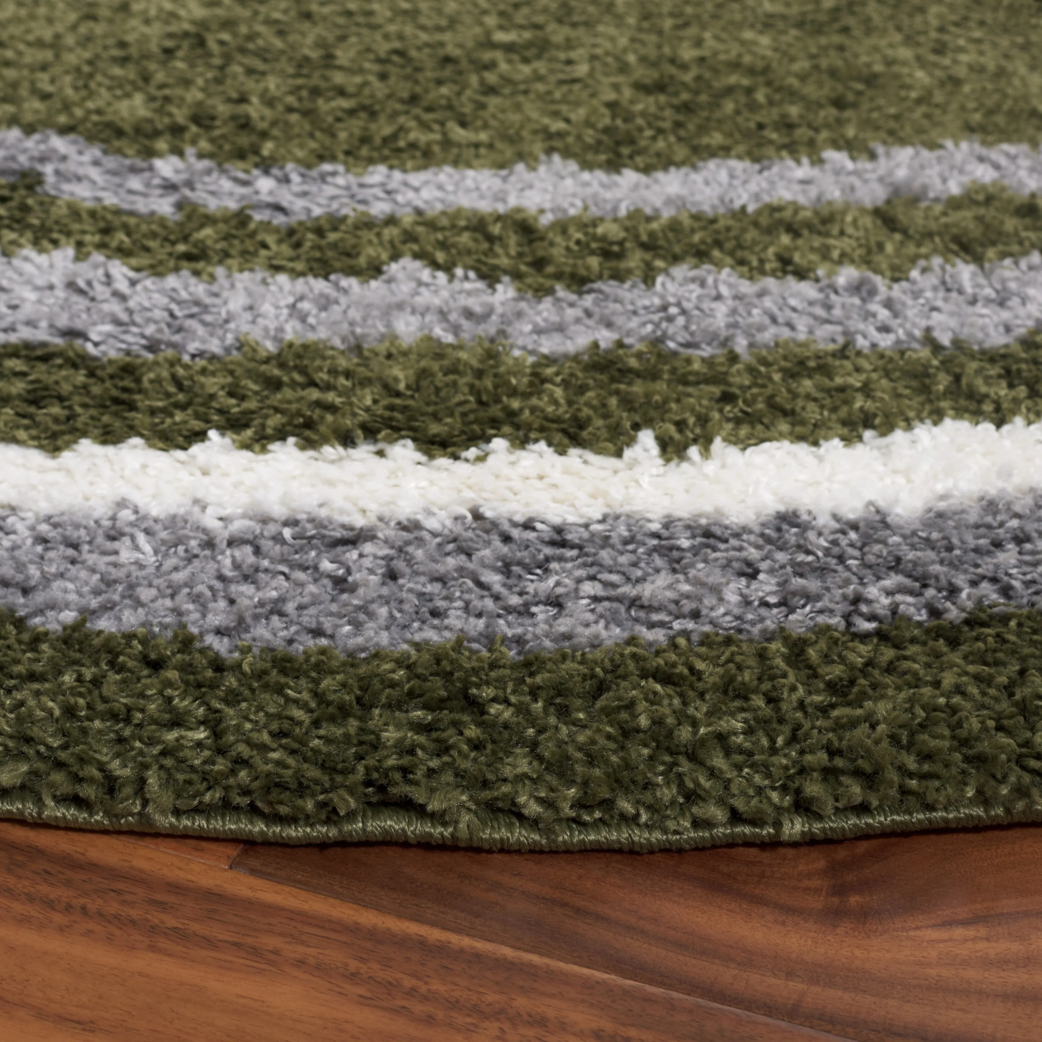 SAFAVIEH Border & Stripe Shag Rigoberta Modern 1.4-inch Thick