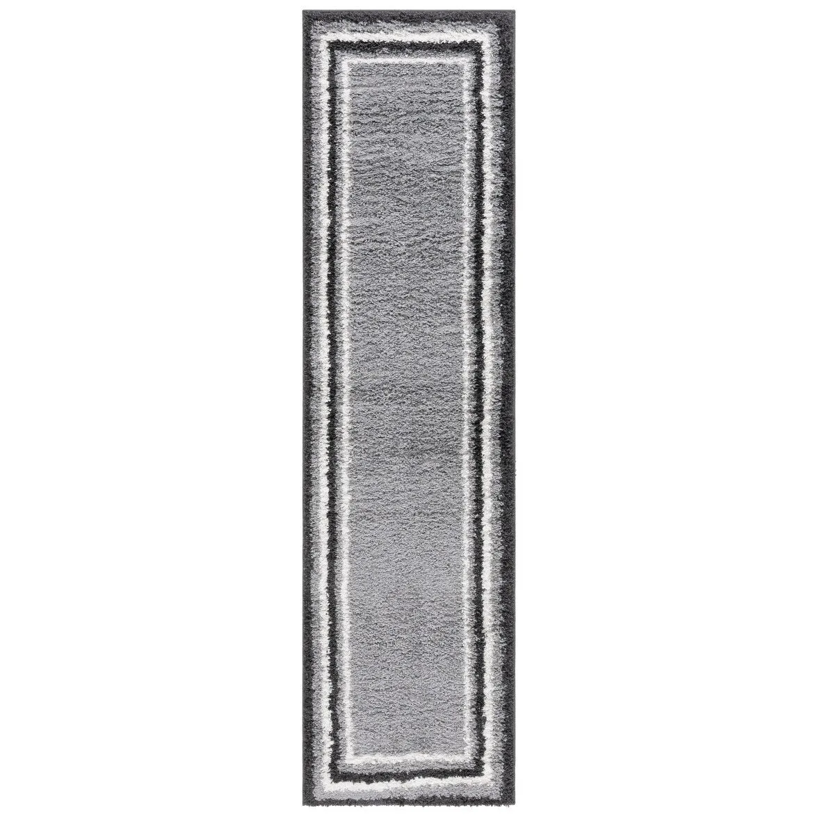 SAFAVIEH Border & Stripe Shag Rigoberta Modern 1.4-inch Thick