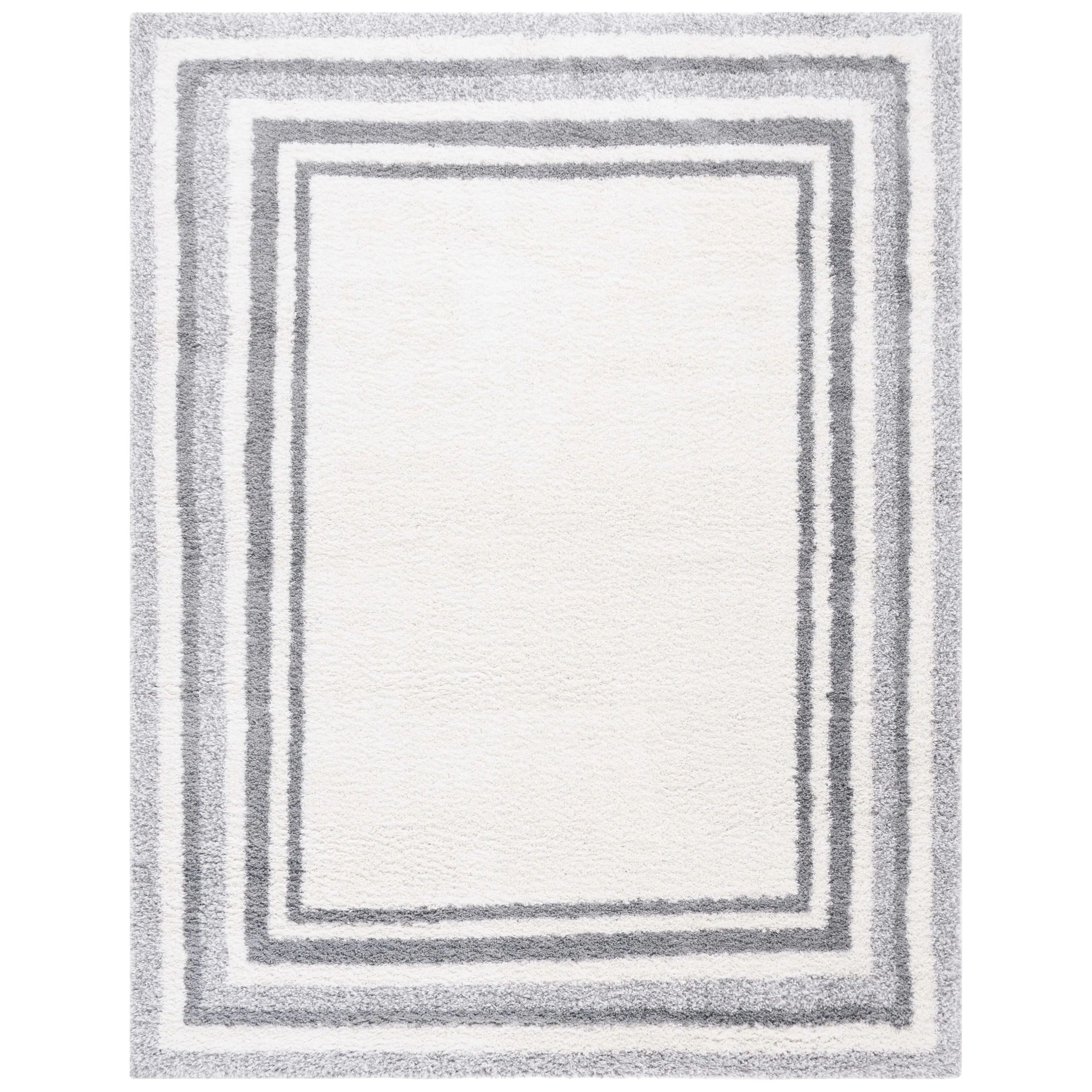 SAFAVIEH Border & Stripe Shag Rigoberta Modern 1.4-inch Thick