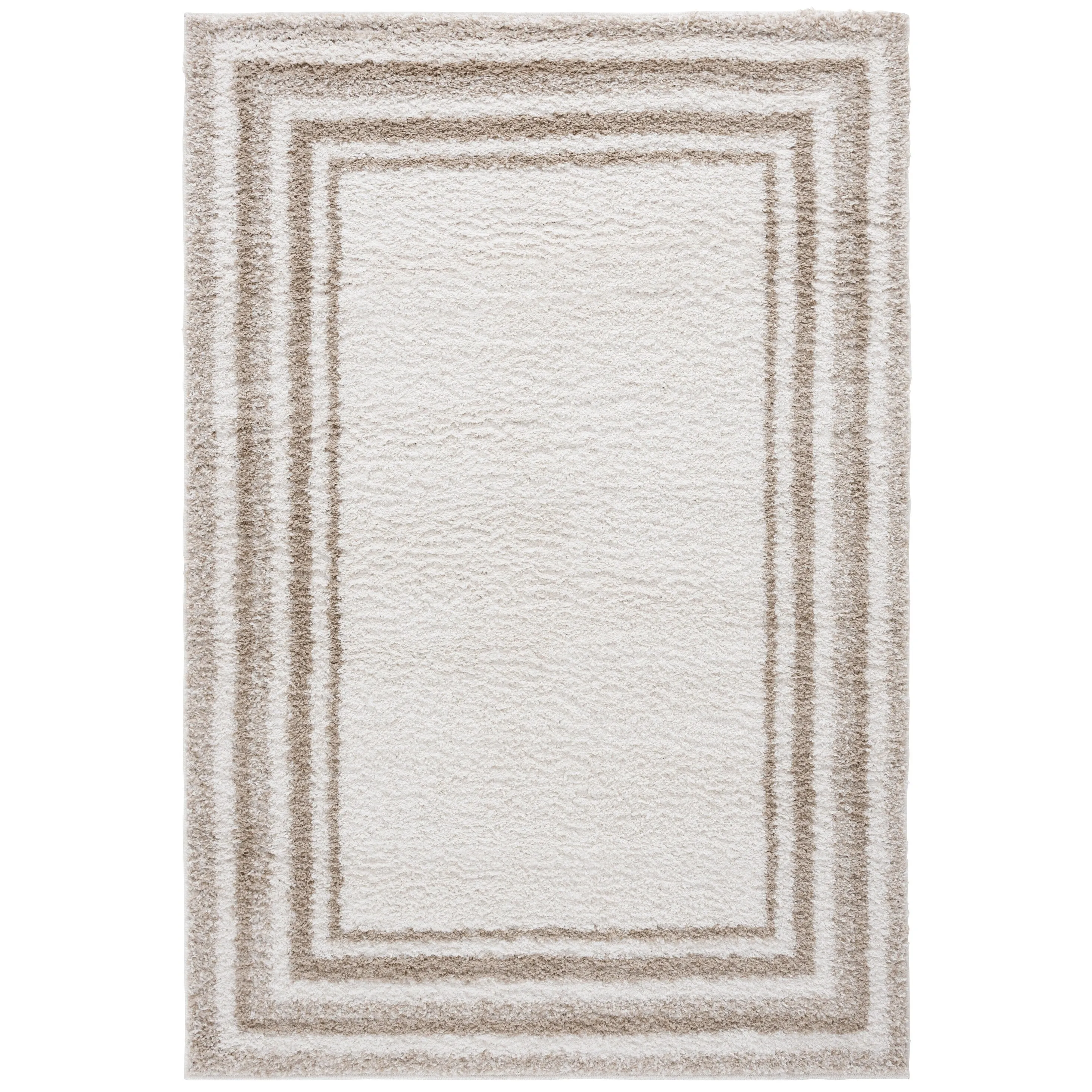 SAFAVIEH Border & Stripe Shag Rigoberta Modern 1.4-inch Thick