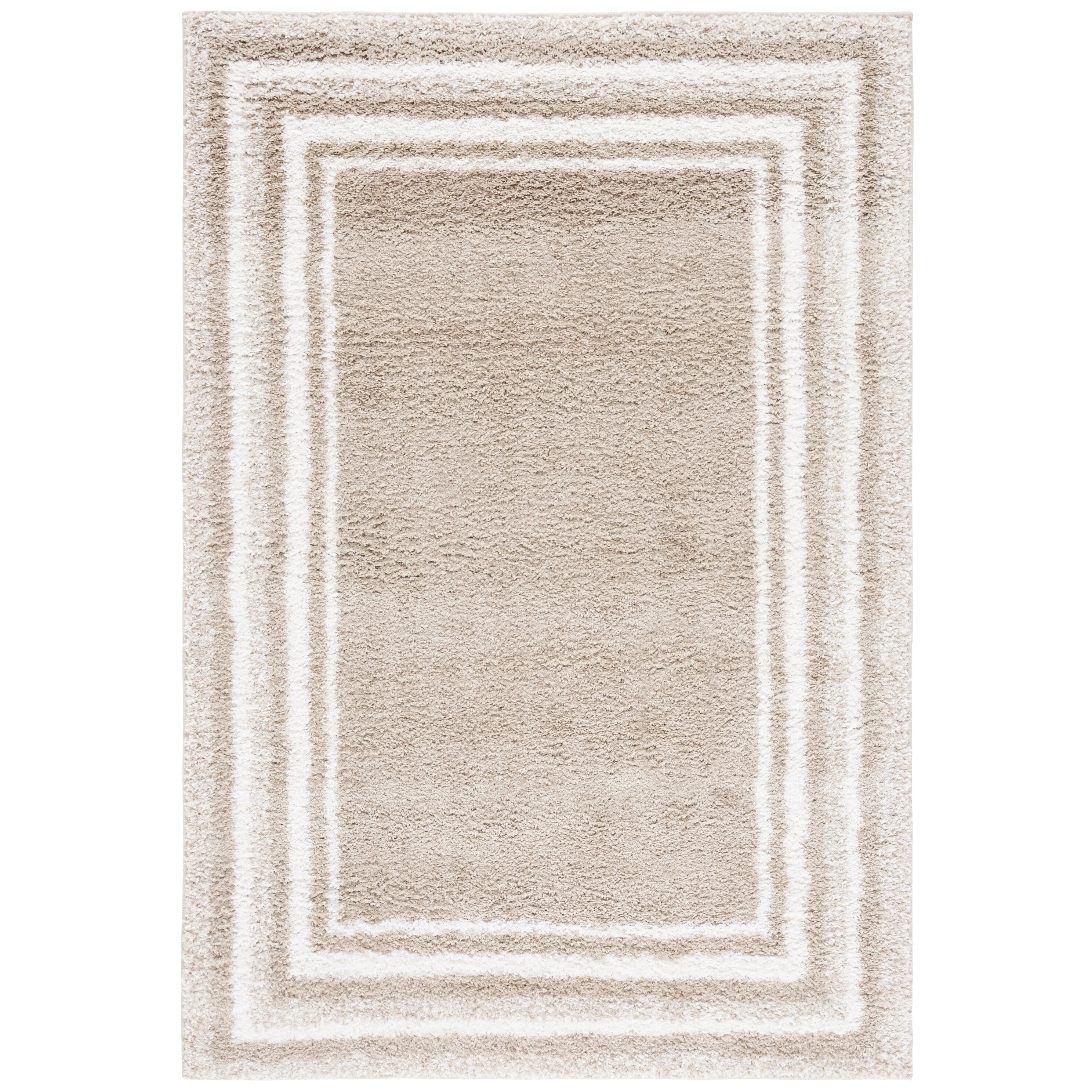 SAFAVIEH Border & Stripe Shag Rigoberta Modern 1.4-inch Thick