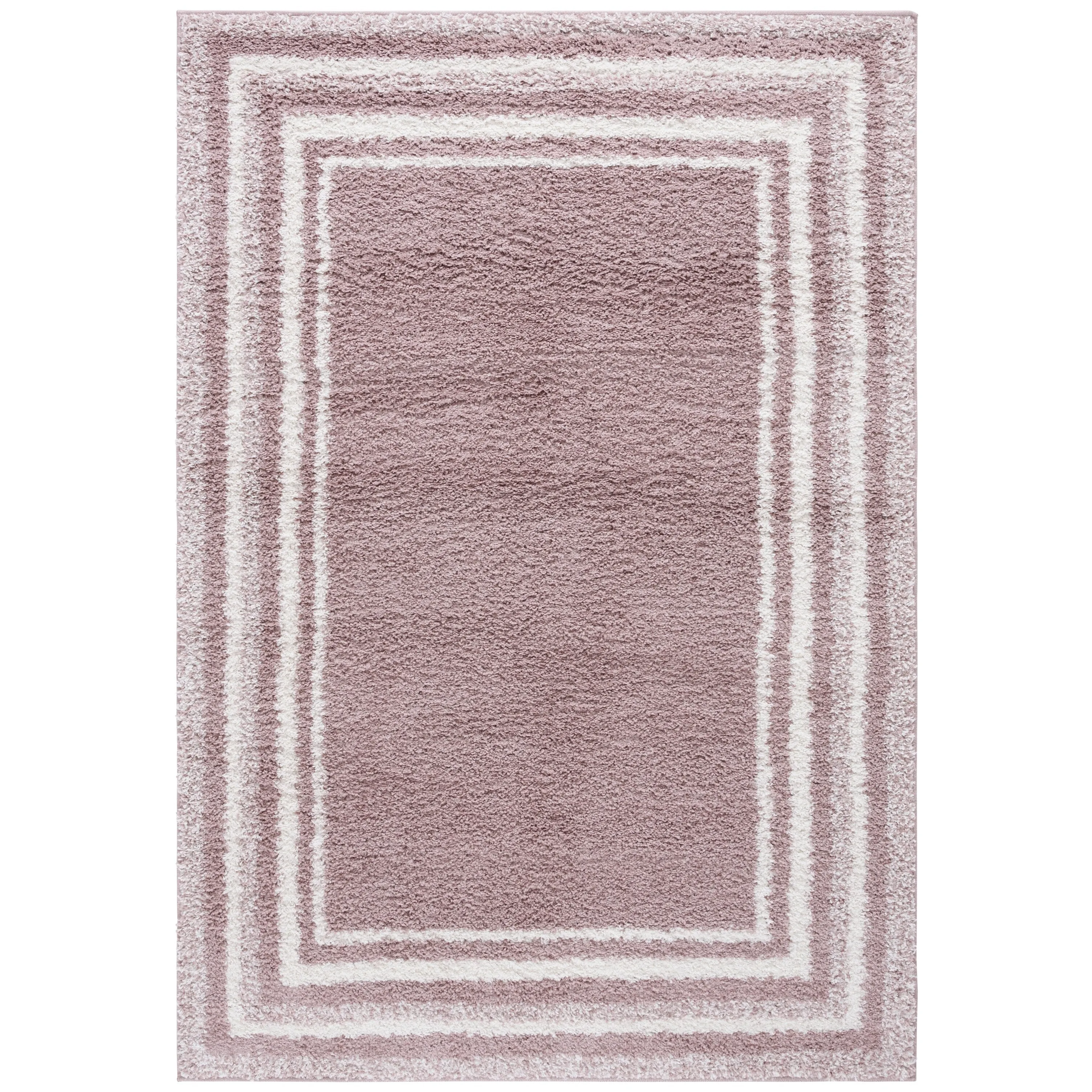 SAFAVIEH Border & Stripe Shag Rigoberta Modern 1.4-inch Thick