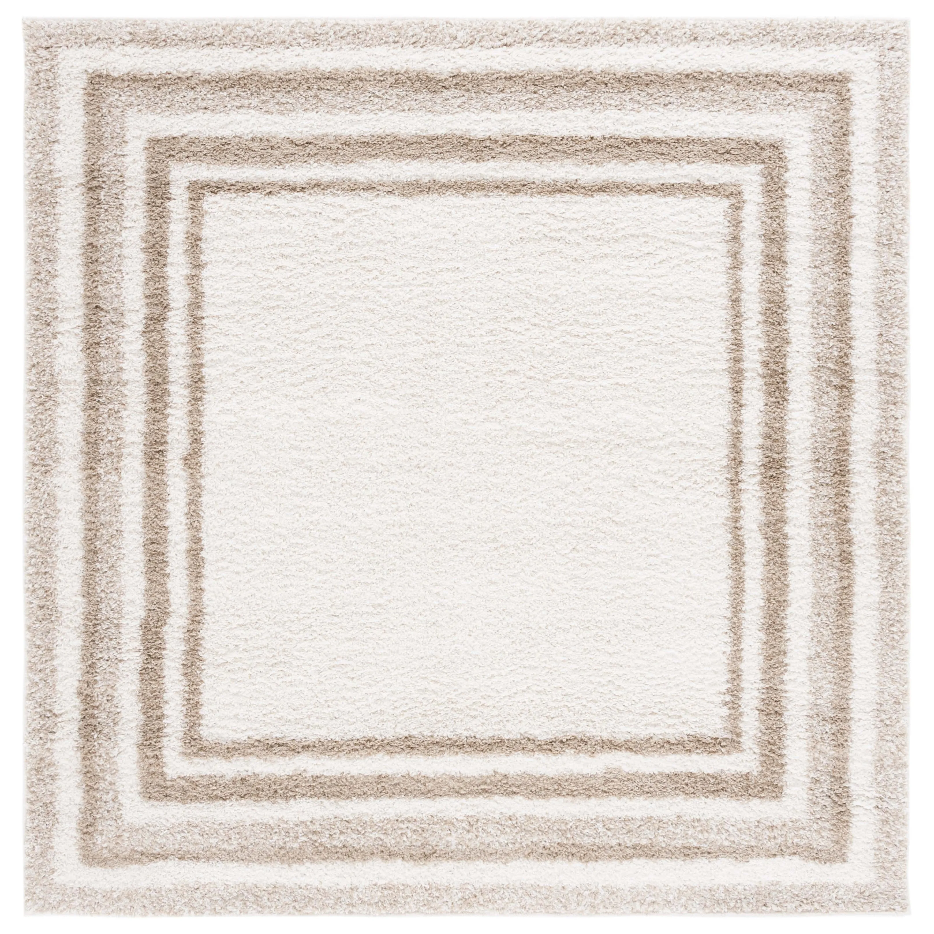 SAFAVIEH Border & Stripe Shag Rigoberta Modern 1.4-inch Thick