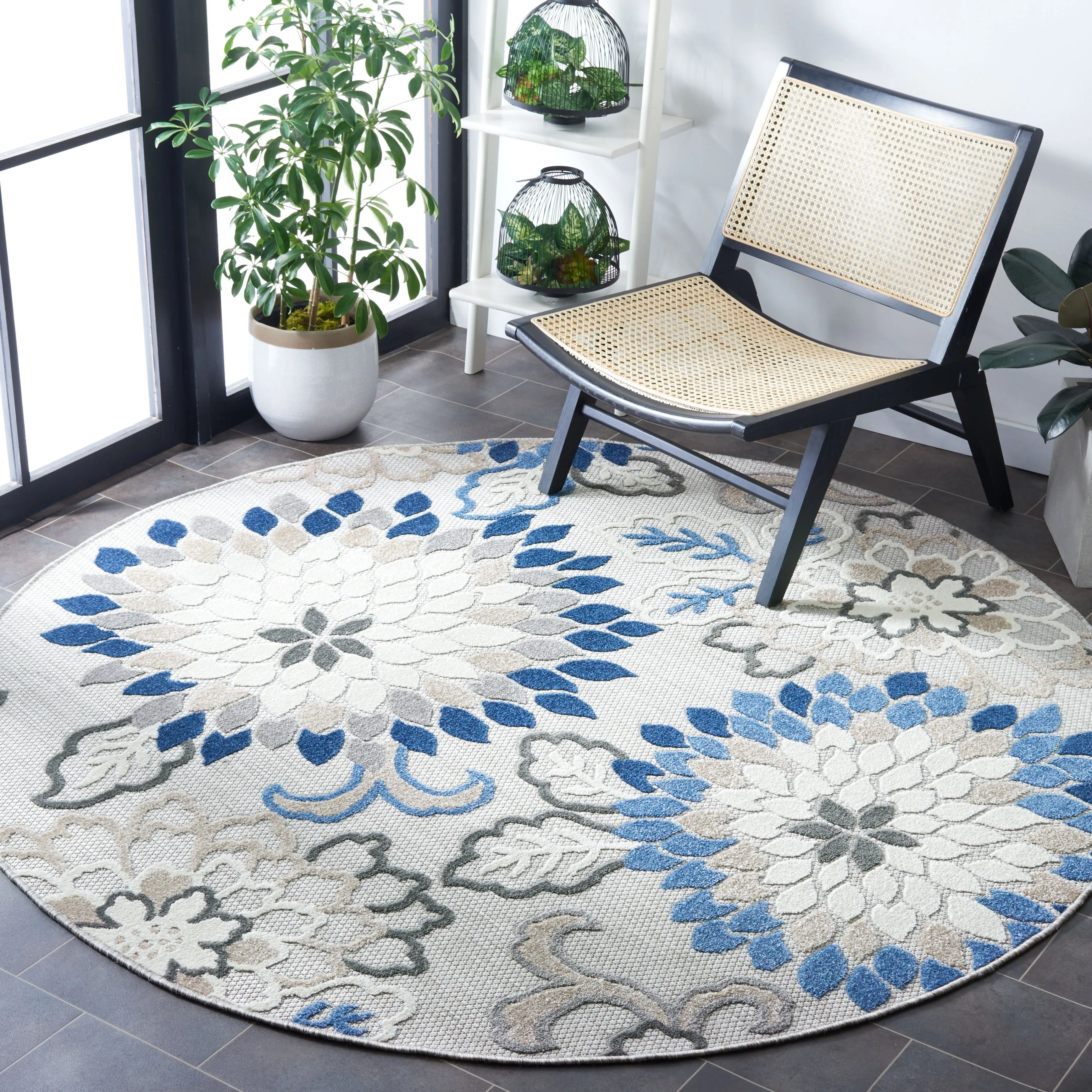 SAFAVIEH Cabana Ortrun Indoor/ Outdoor Waterproof Patio Floral Rug