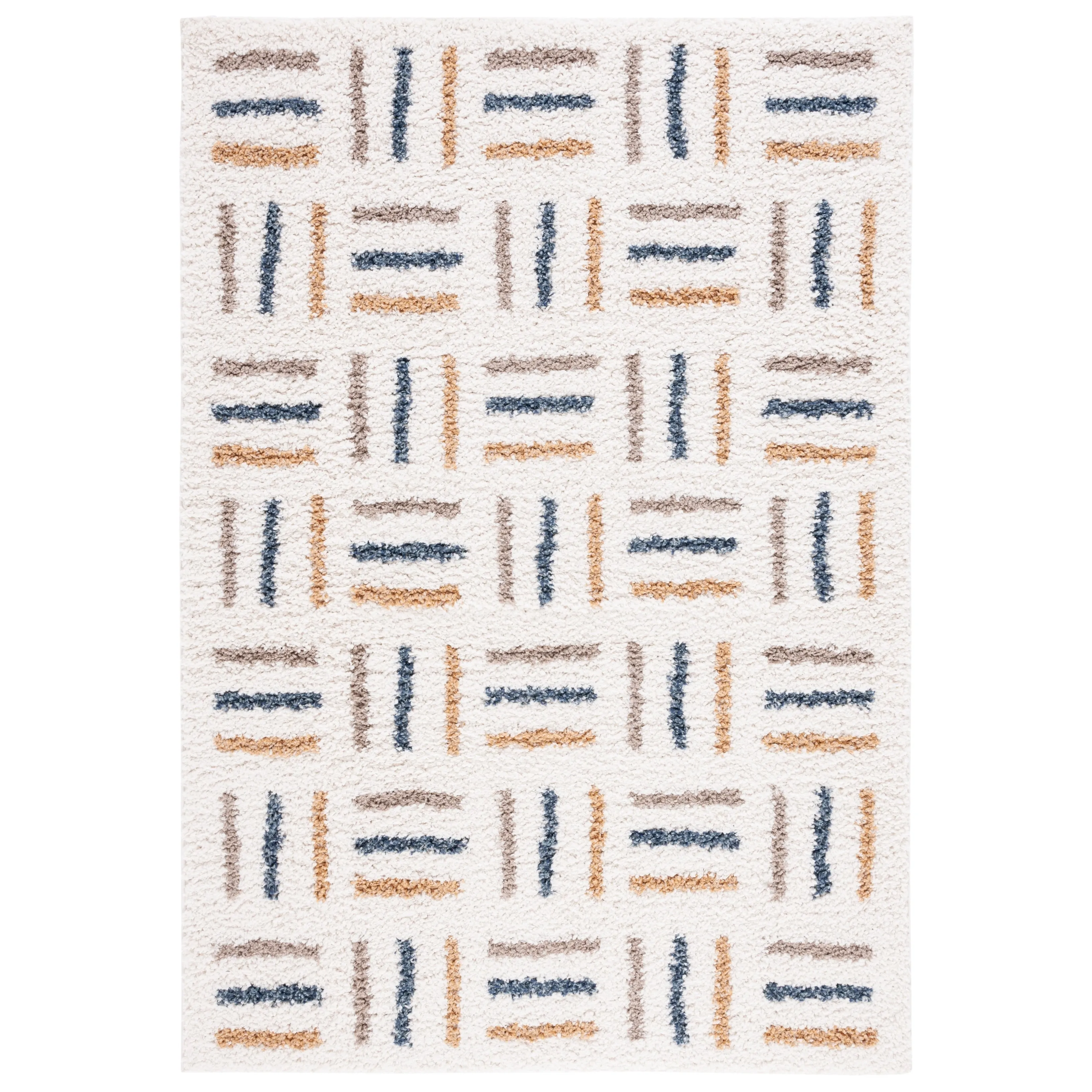 SAFAVIEH Calico Shag Orly Geometric 1.5-inch Thick Rug