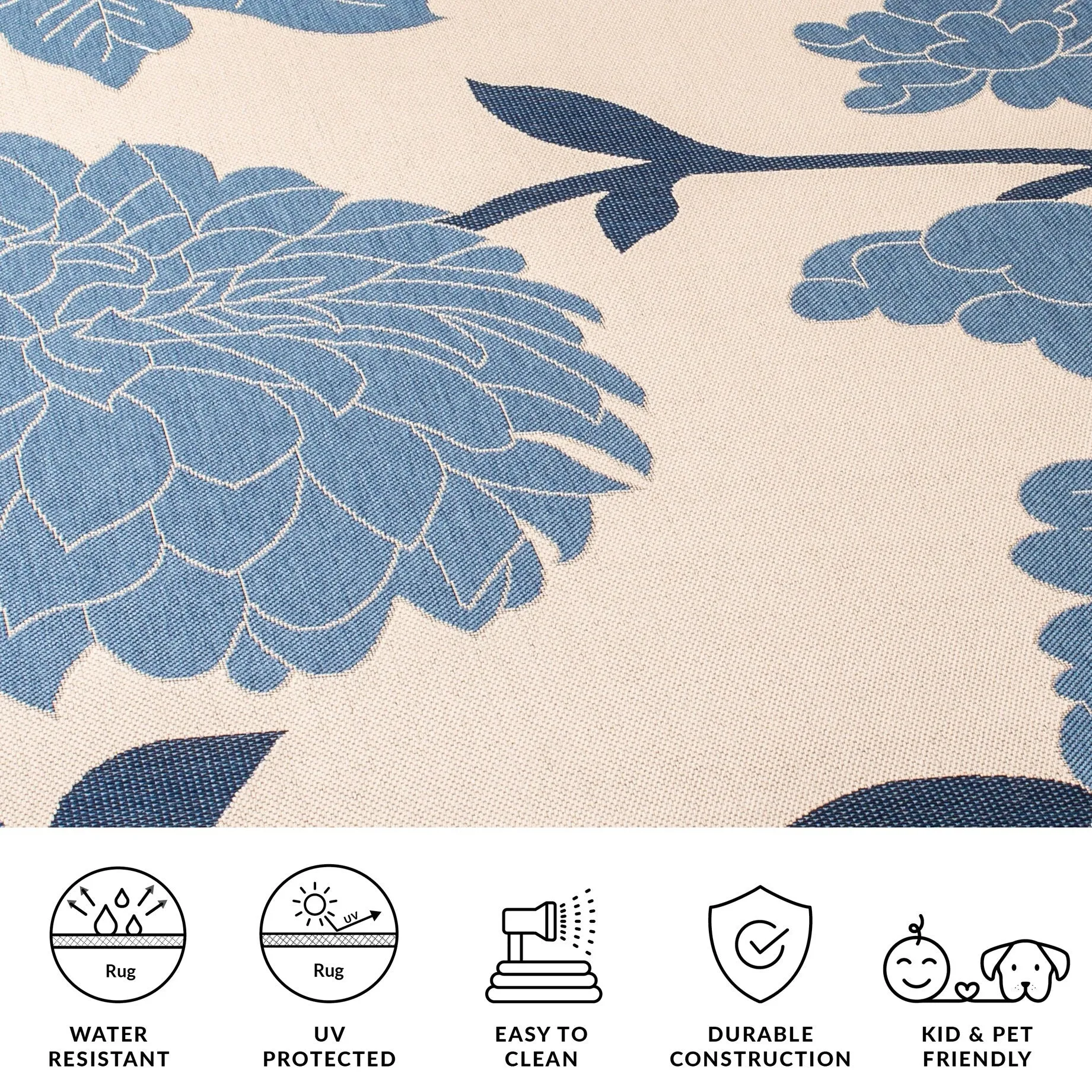 SAFAVIEH Courtyard Damaris Floral Indoor/ Outdoor Waterproof Patio Backyard Rug