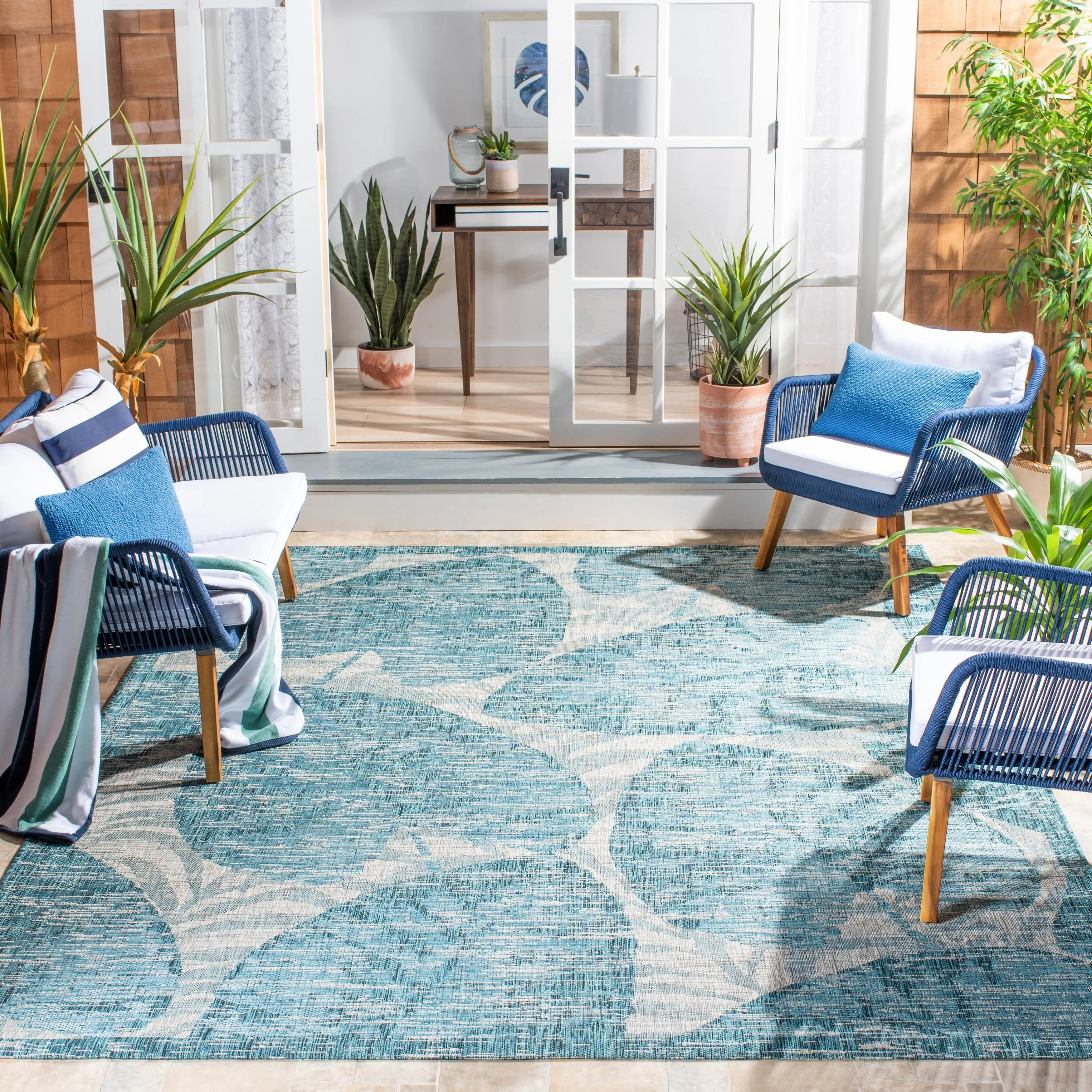 SAFAVIEH Courtyard Frouk Indoor/ Outdoor Waterproof Patio Backyard Rug