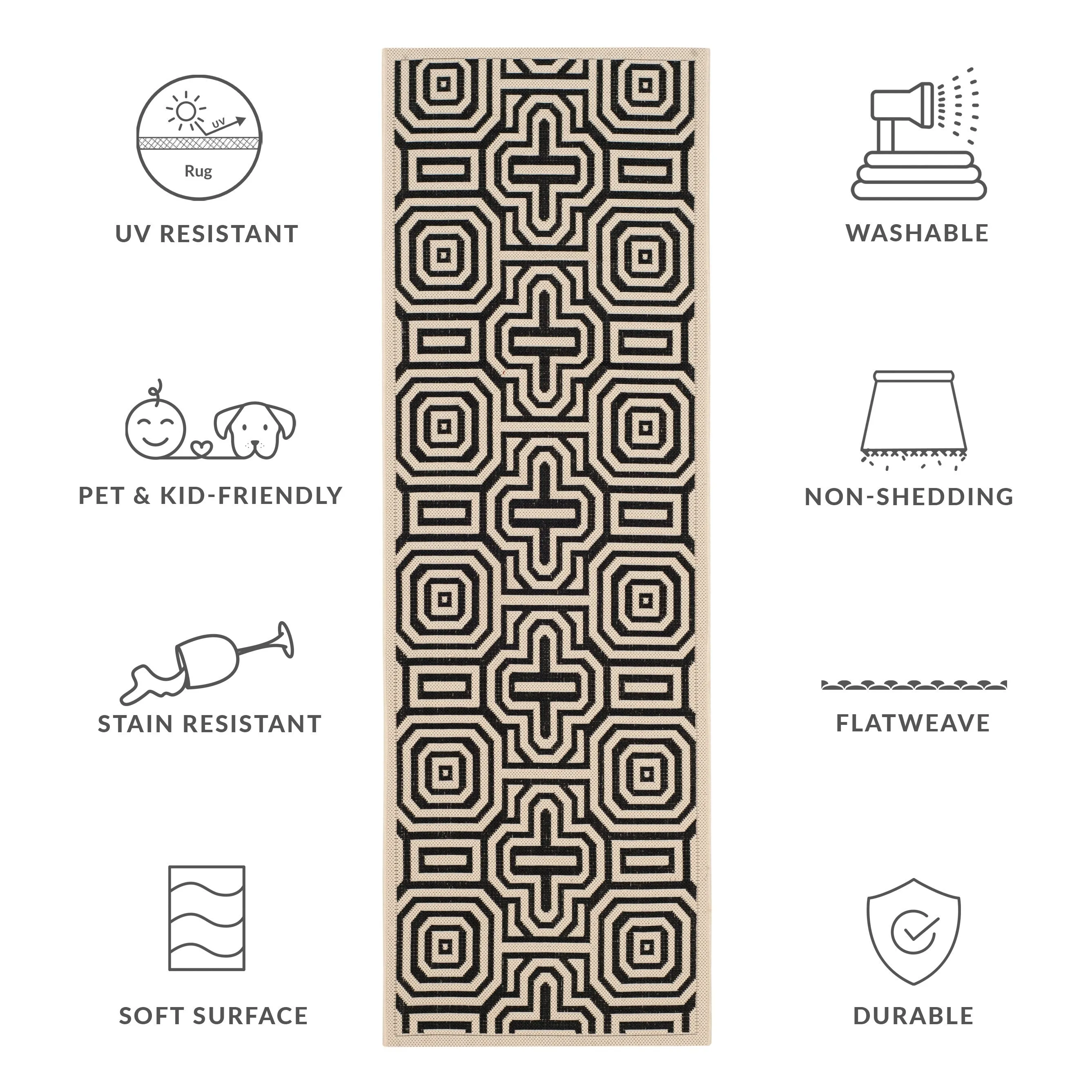 SAFAVIEH. Courtyard Gerdine Indoor/ Outdoor Waterproof Patio Backyard Rug