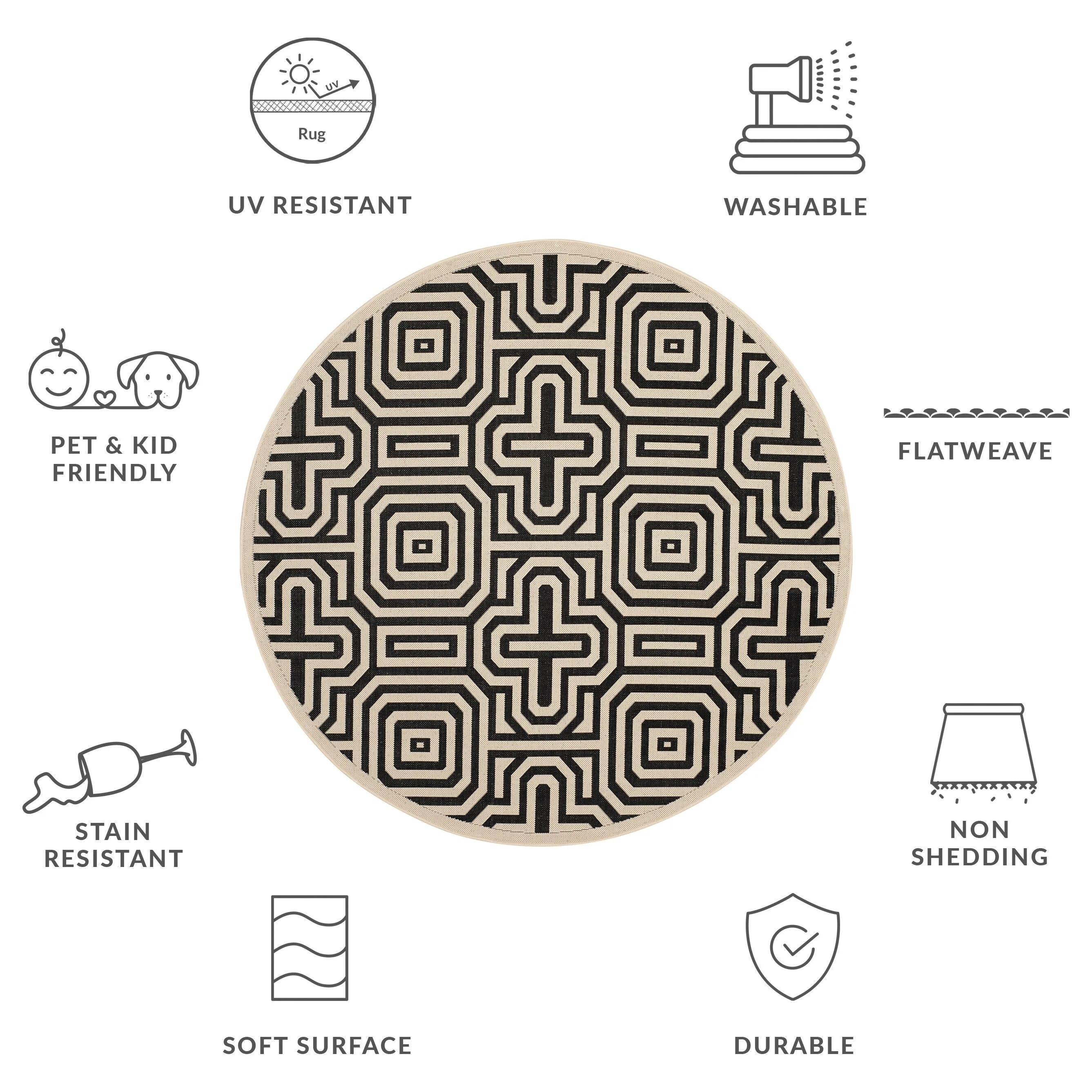 SAFAVIEH. Courtyard Gerdine Indoor/ Outdoor Waterproof Patio Backyard Rug