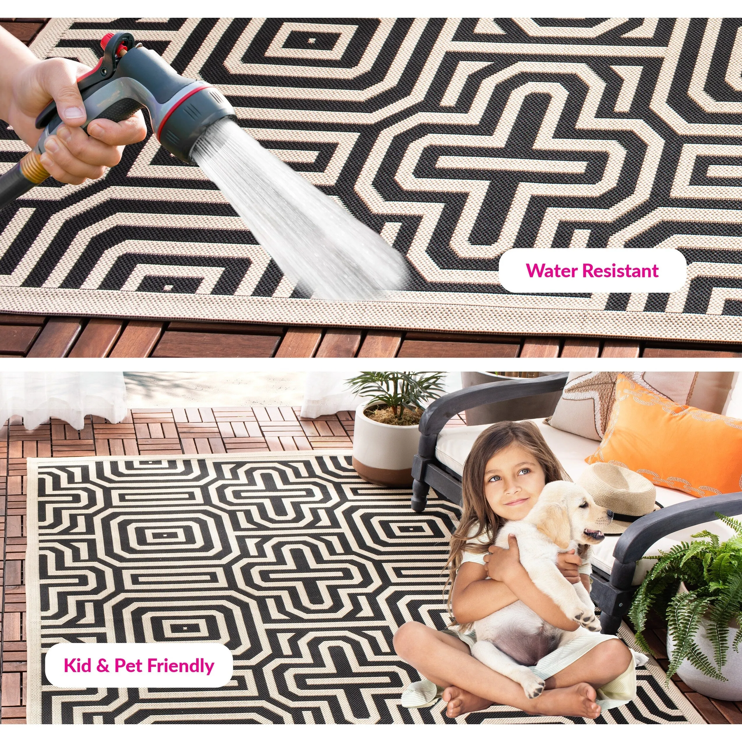 SAFAVIEH. Courtyard Gerdine Indoor/ Outdoor Waterproof Patio Backyard Rug
