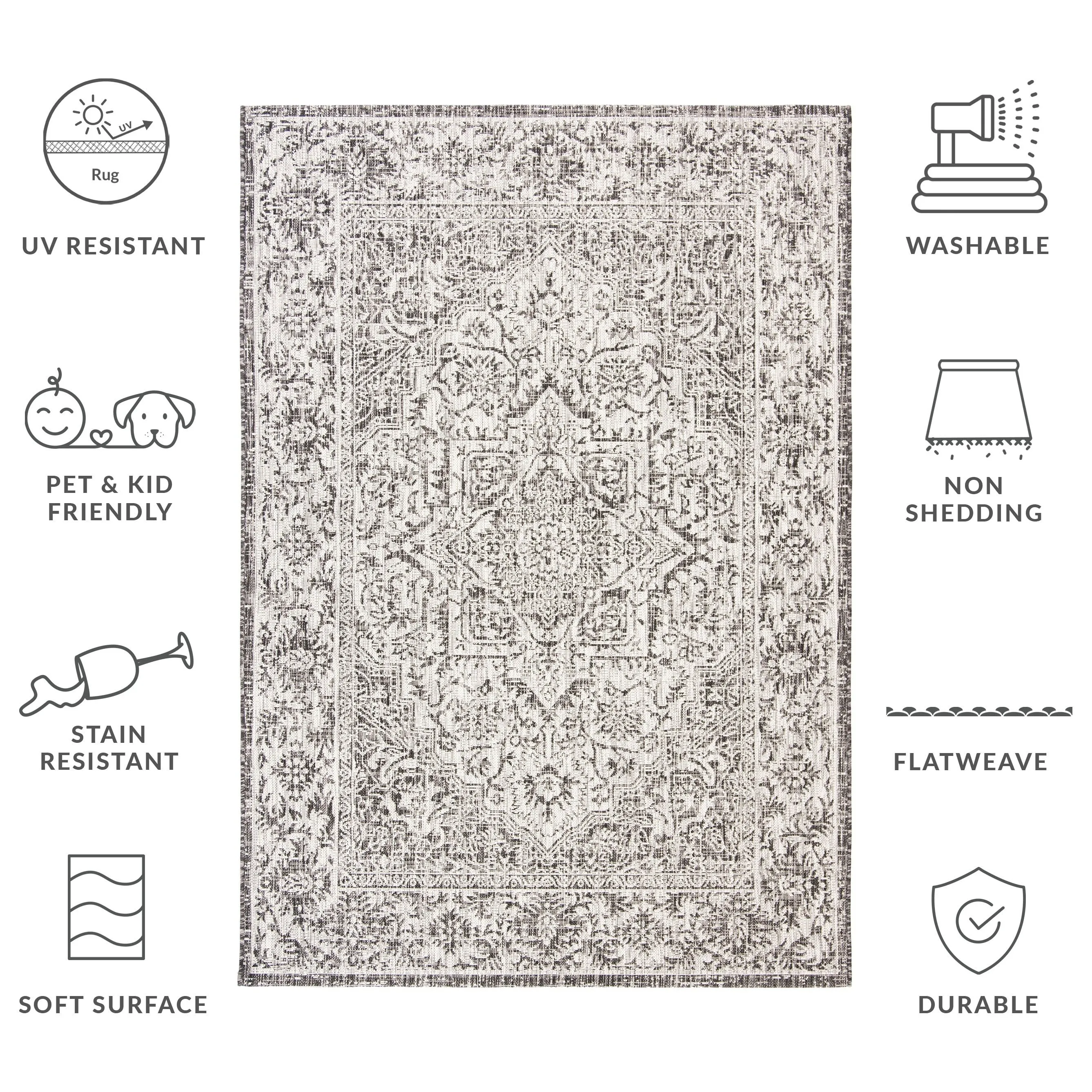 SAFAVIEH Courtyard Guylaine Indoor/ Outdoor Waterproof Patio Backyard Rug