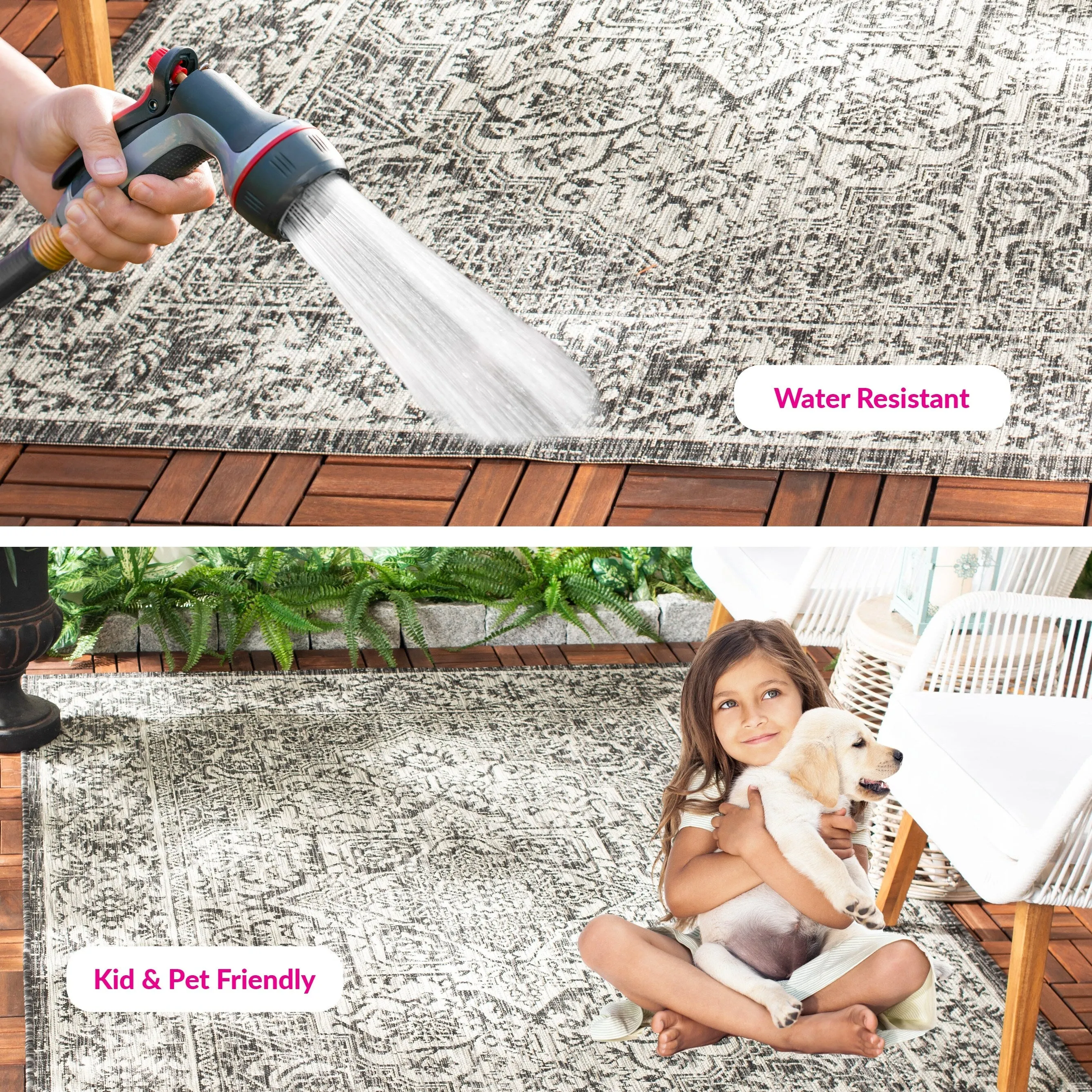SAFAVIEH Courtyard Guylaine Indoor/ Outdoor Waterproof Patio Backyard Rug