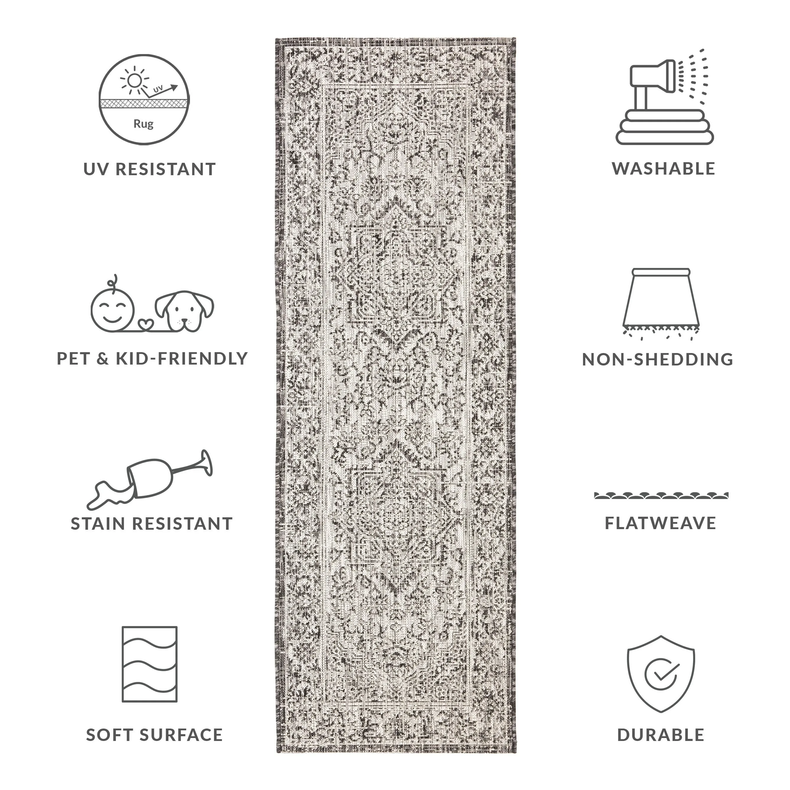 SAFAVIEH Courtyard Guylaine Indoor/ Outdoor Waterproof Patio Backyard Rug