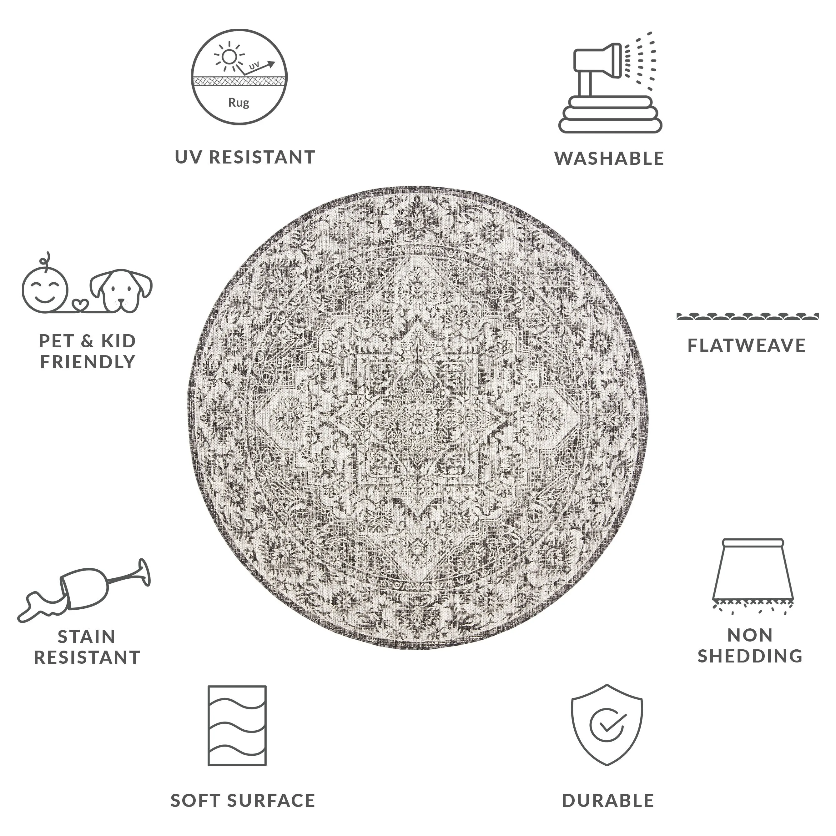 SAFAVIEH Courtyard Guylaine Indoor/ Outdoor Waterproof Patio Backyard Rug