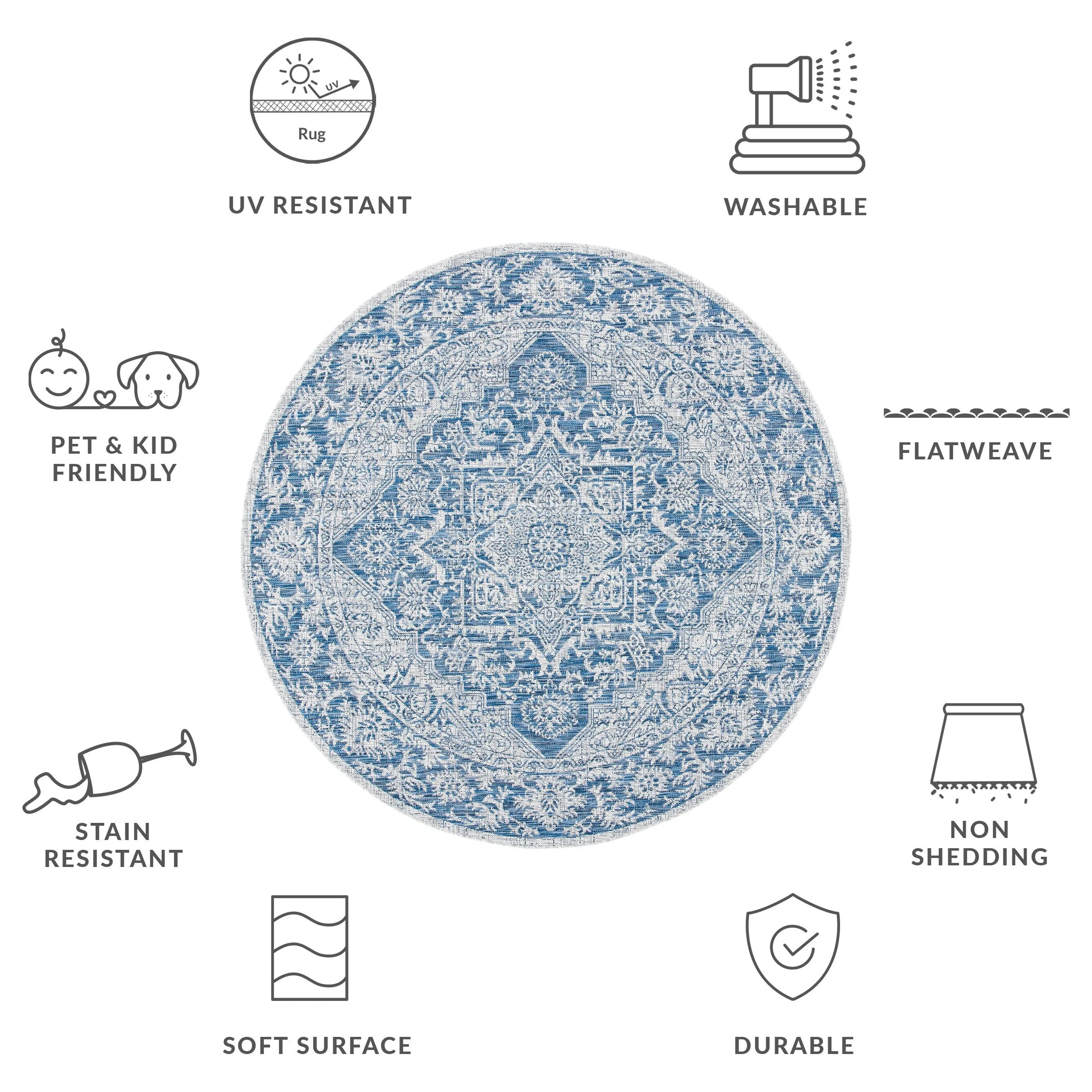 SAFAVIEH Courtyard Guylaine Indoor/ Outdoor Waterproof Patio Backyard Rug