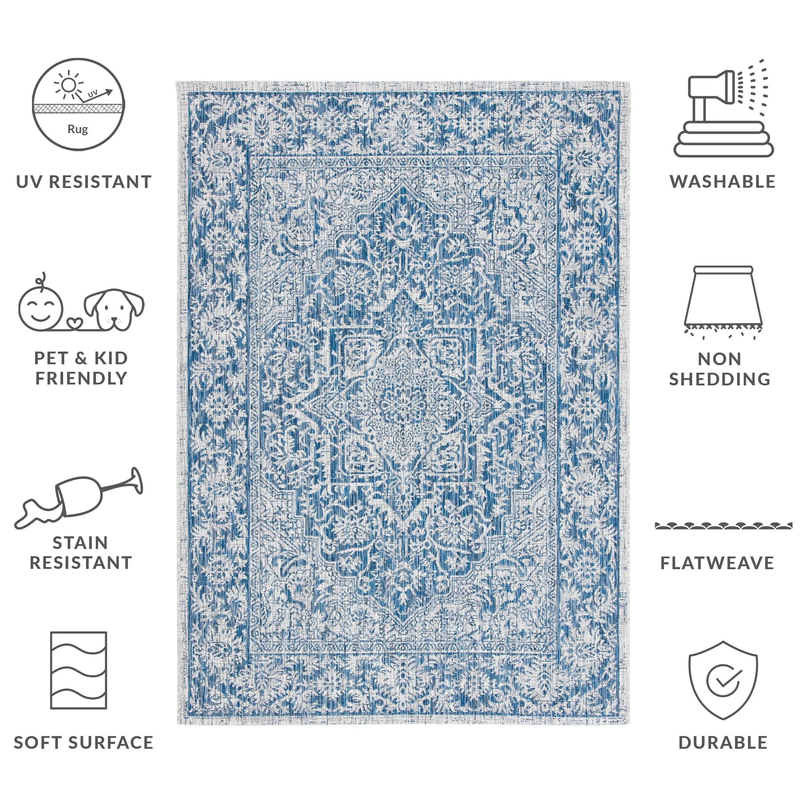 SAFAVIEH Courtyard Guylaine Indoor/ Outdoor Waterproof Patio Backyard Rug