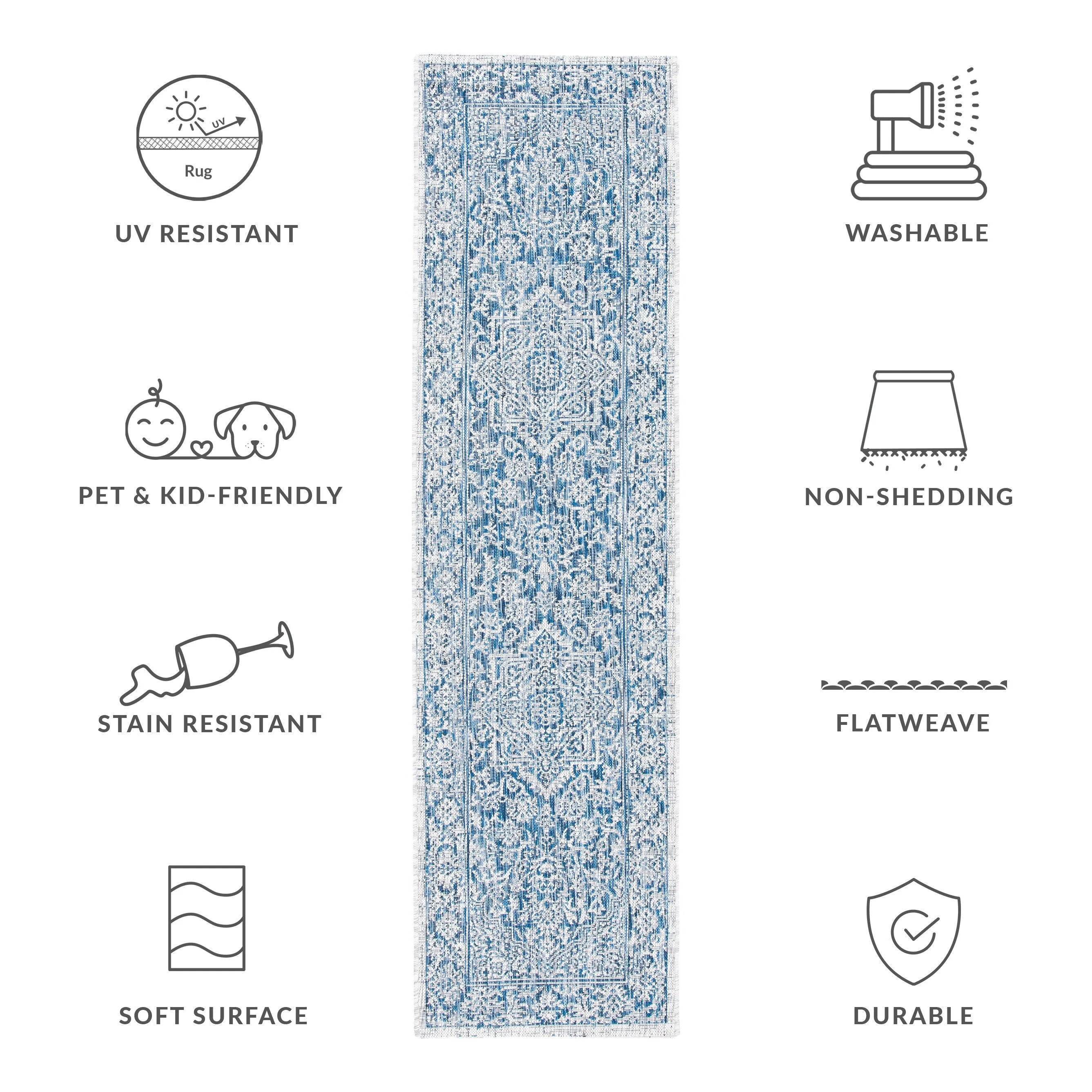 SAFAVIEH Courtyard Guylaine Indoor/ Outdoor Waterproof Patio Backyard Rug