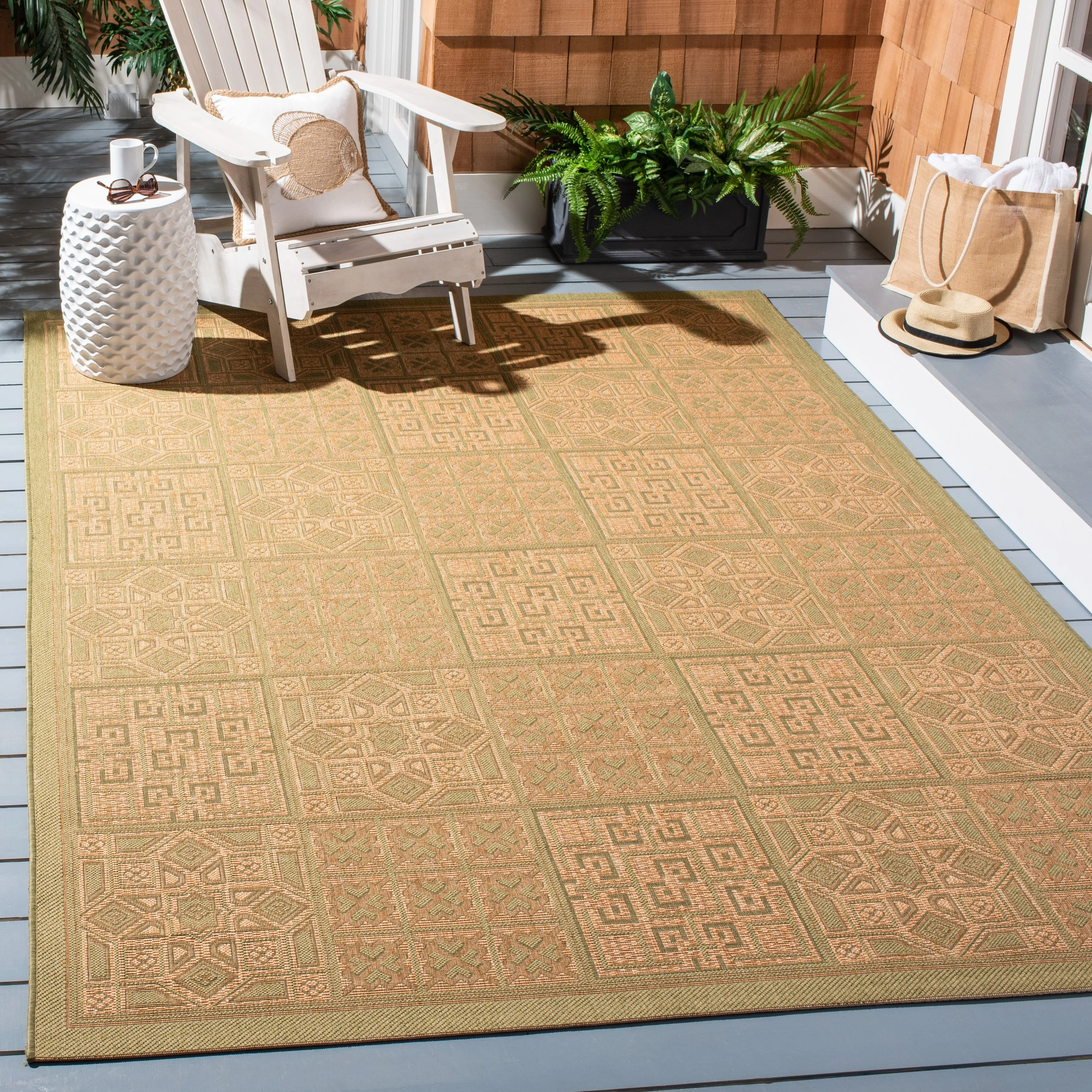 SAFAVIEH Courtyard Jacklyn Indoor/ Outdoor Waterproof Patio Backyard Rug