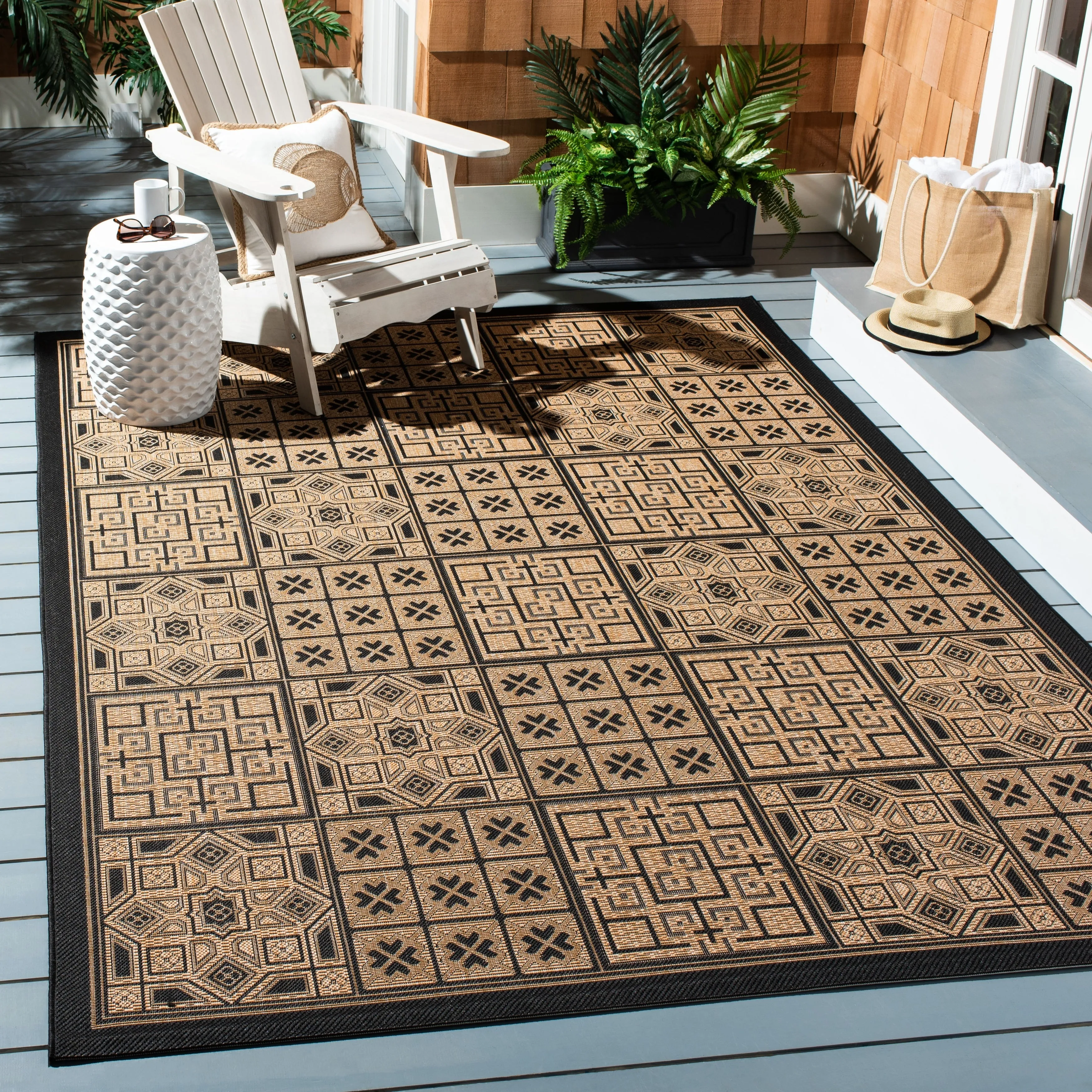 SAFAVIEH Courtyard Jacklyn Indoor/ Outdoor Waterproof Patio Backyard Rug
