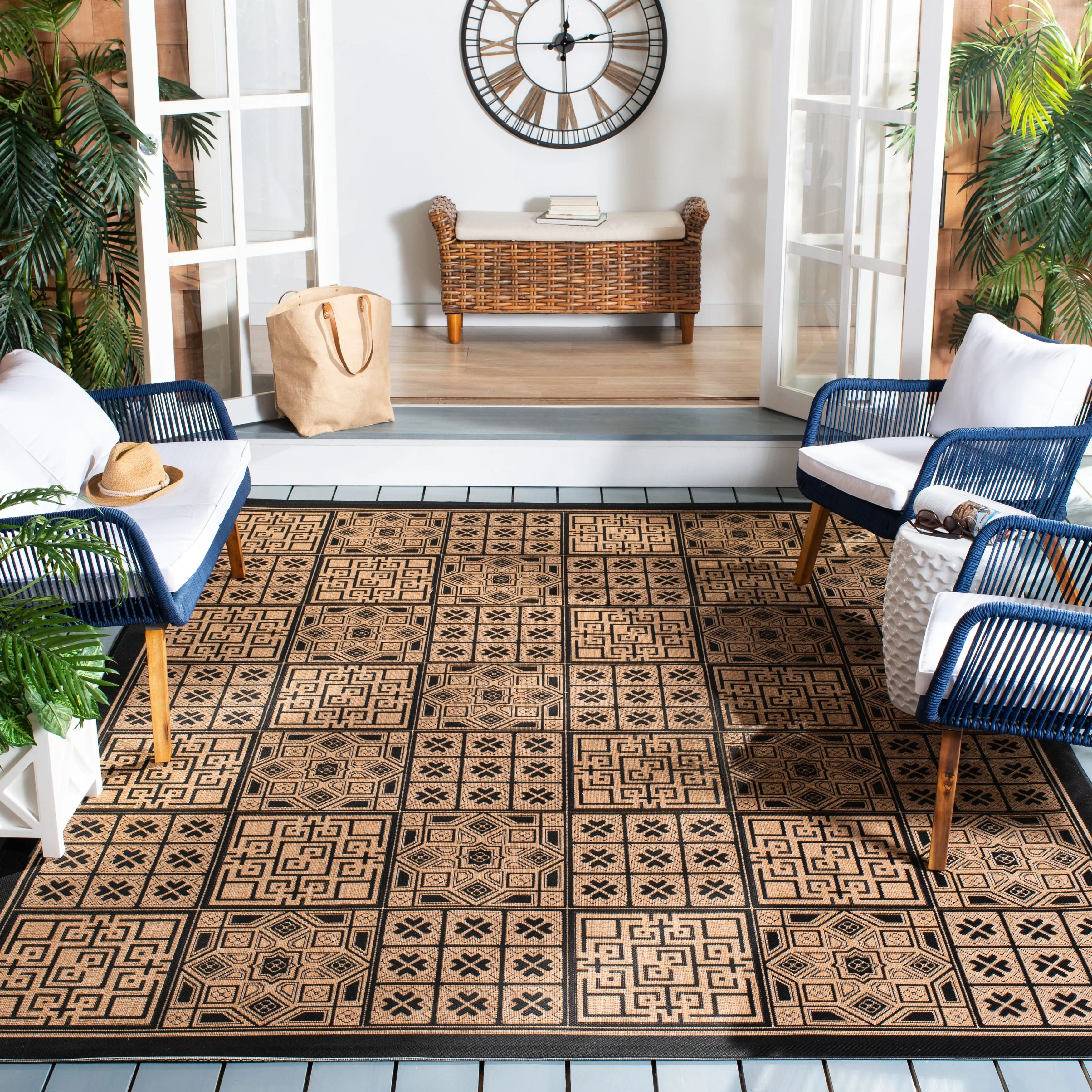 SAFAVIEH Courtyard Jacklyn Indoor/ Outdoor Waterproof Patio Backyard Rug