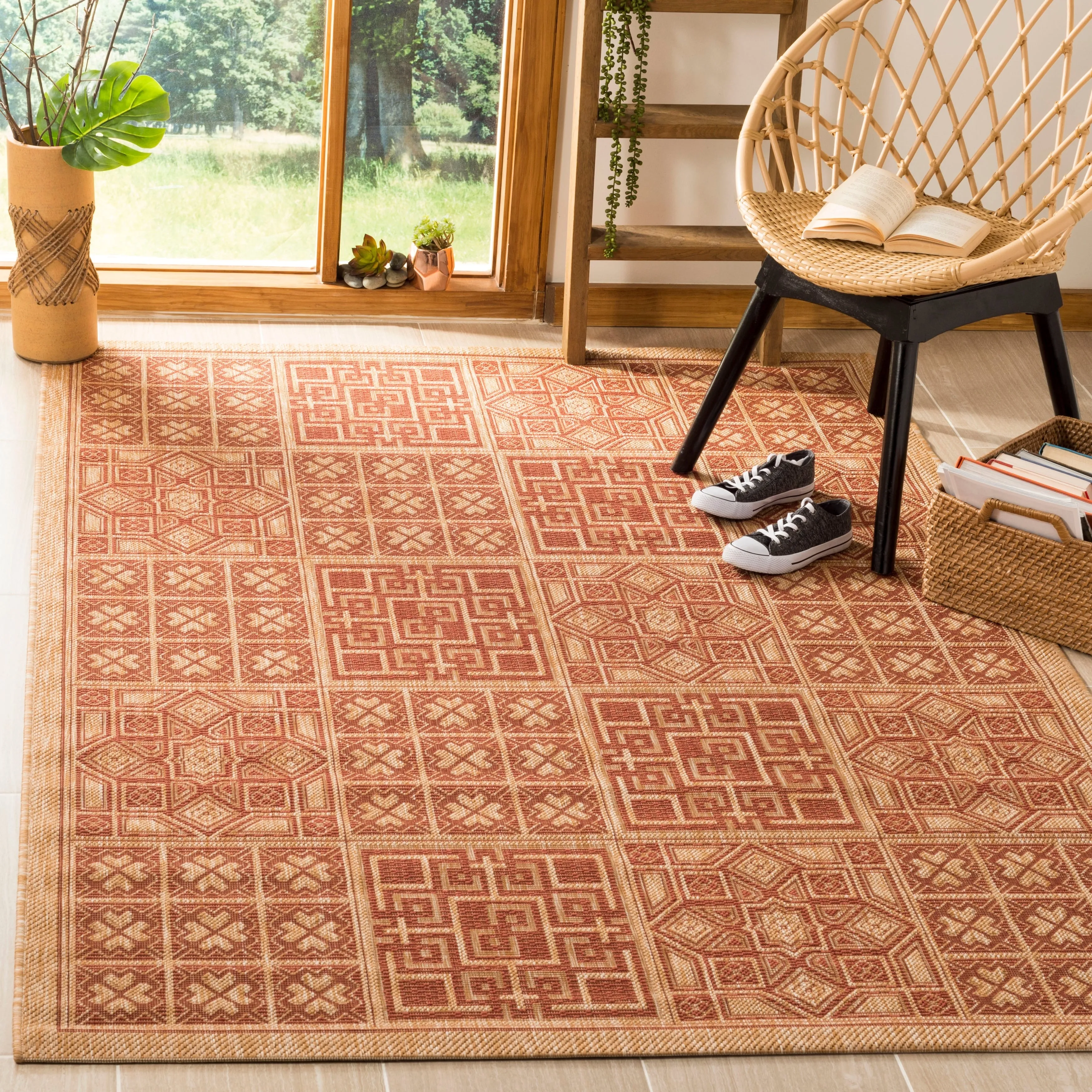 SAFAVIEH Courtyard Jacklyn Indoor/ Outdoor Waterproof Patio Backyard Rug