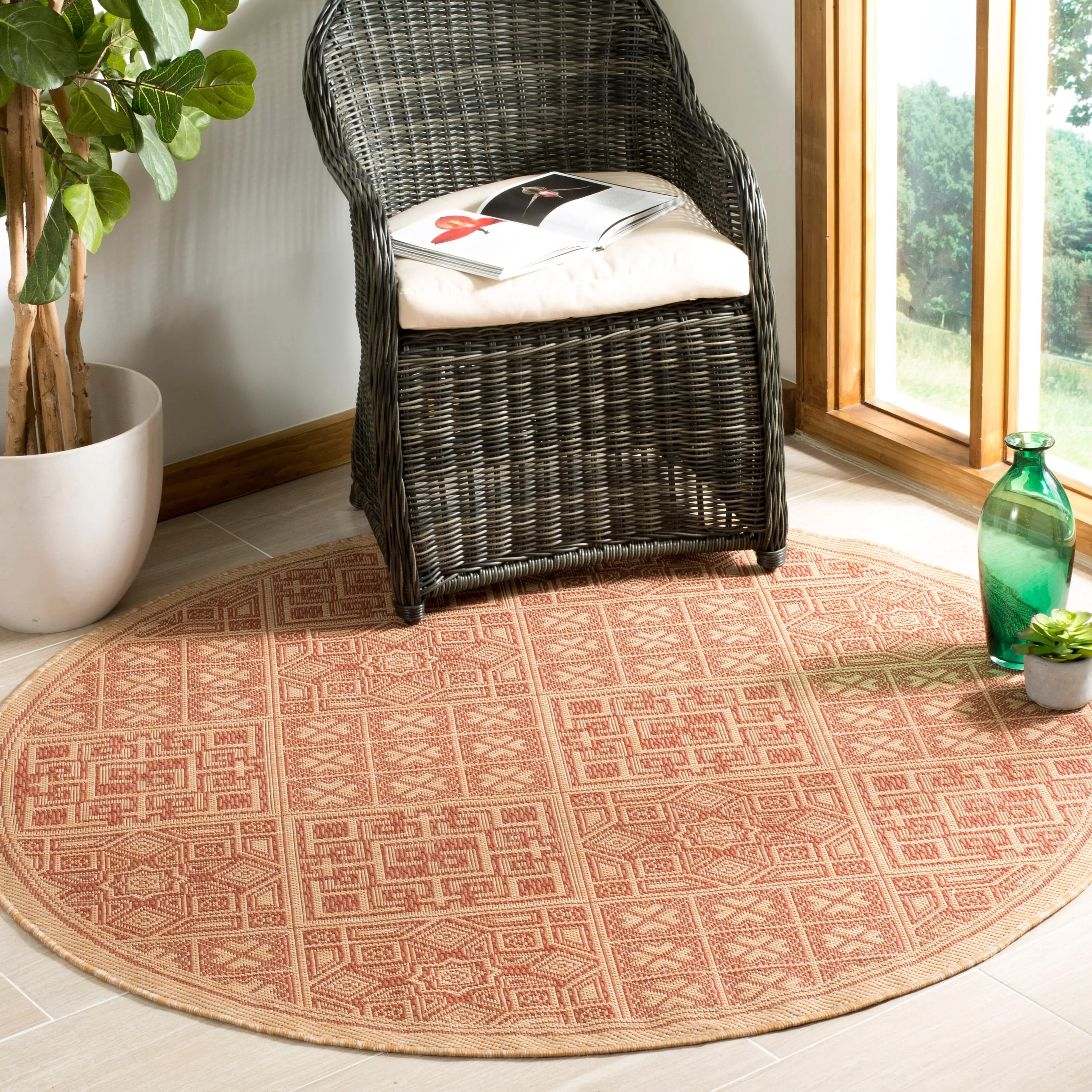SAFAVIEH Courtyard Jacklyn Indoor/ Outdoor Waterproof Patio Backyard Rug