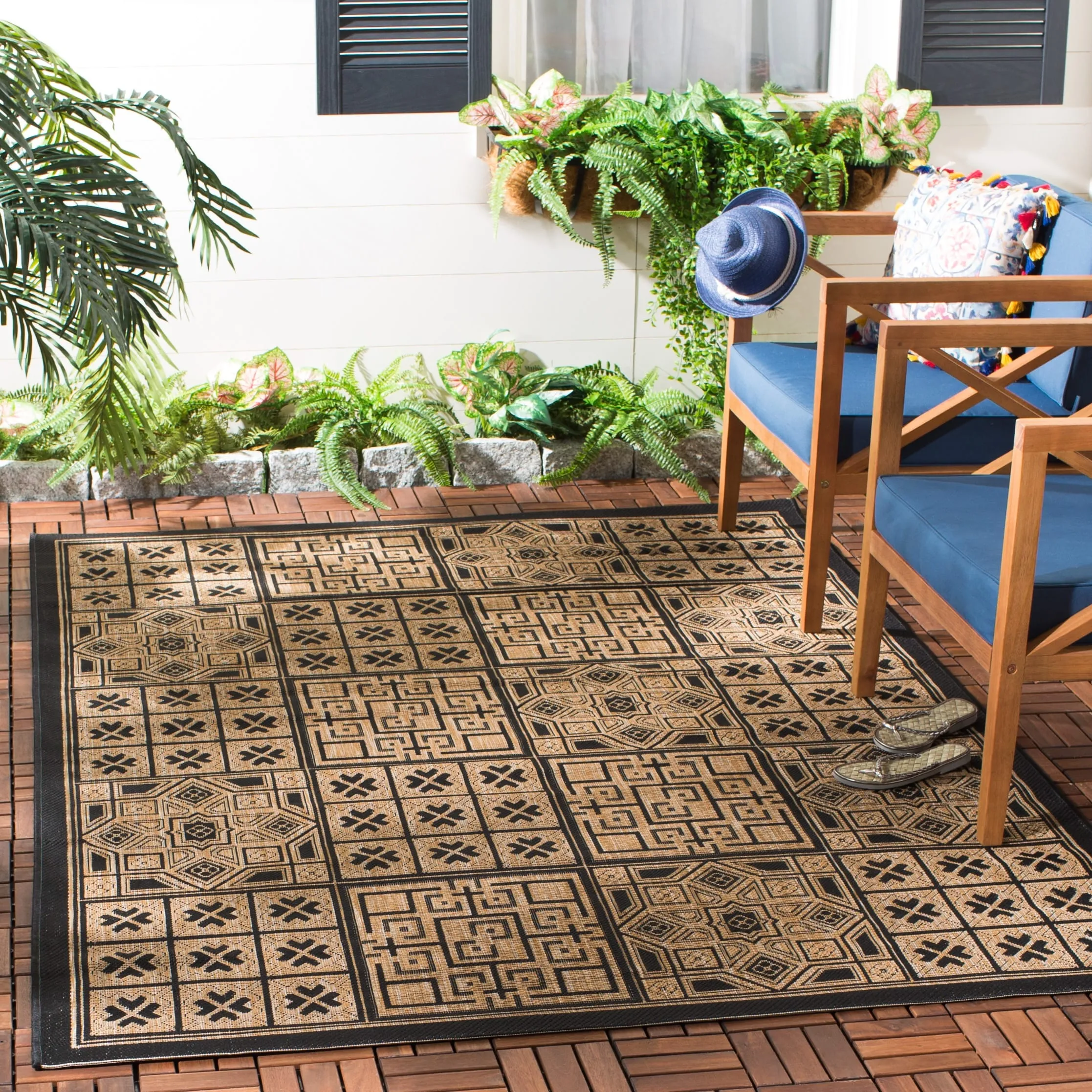 SAFAVIEH Courtyard Jacklyn Indoor/ Outdoor Waterproof Patio Backyard Rug