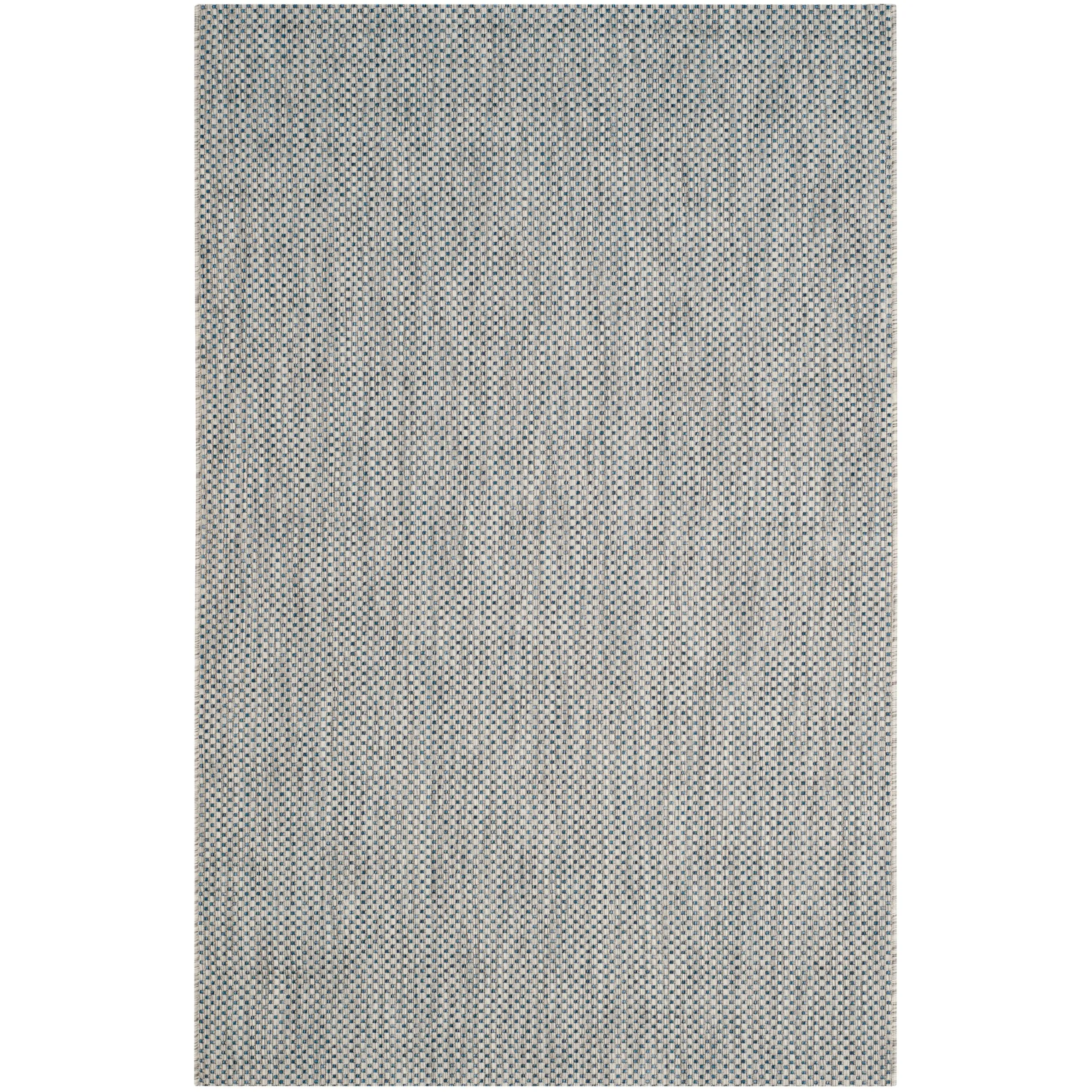SAFAVIEH Courtyard Jonell Indoor/ Outdoor Patio Backyard Rug - Grey/Navy - 6'7 x 9'6