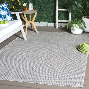 SAFAVIEH Courtyard Jonell Indoor/ Outdoor Patio Backyard Rug - Grey/Navy - 6'7 x 9'6