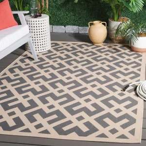SAFAVIEH Courtyard Marita Indoor/ Outdoor Waterproof Patio Backyard Rug - Grey/Bone - 5'3 x 7'7