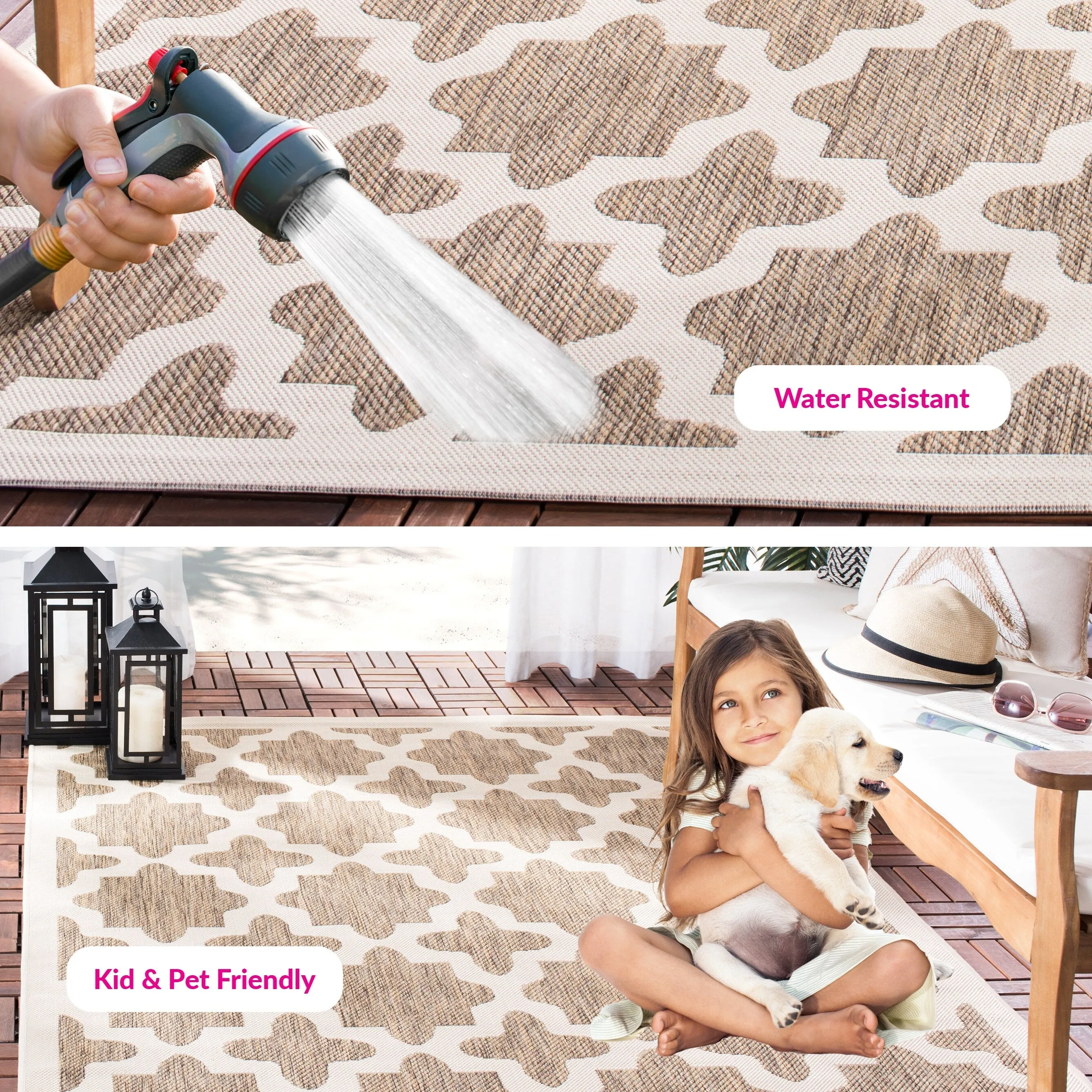 SAFAVIEH Courtyard Myrianne Indoor/ Outdoor Waterproof Patio Backyard Rug