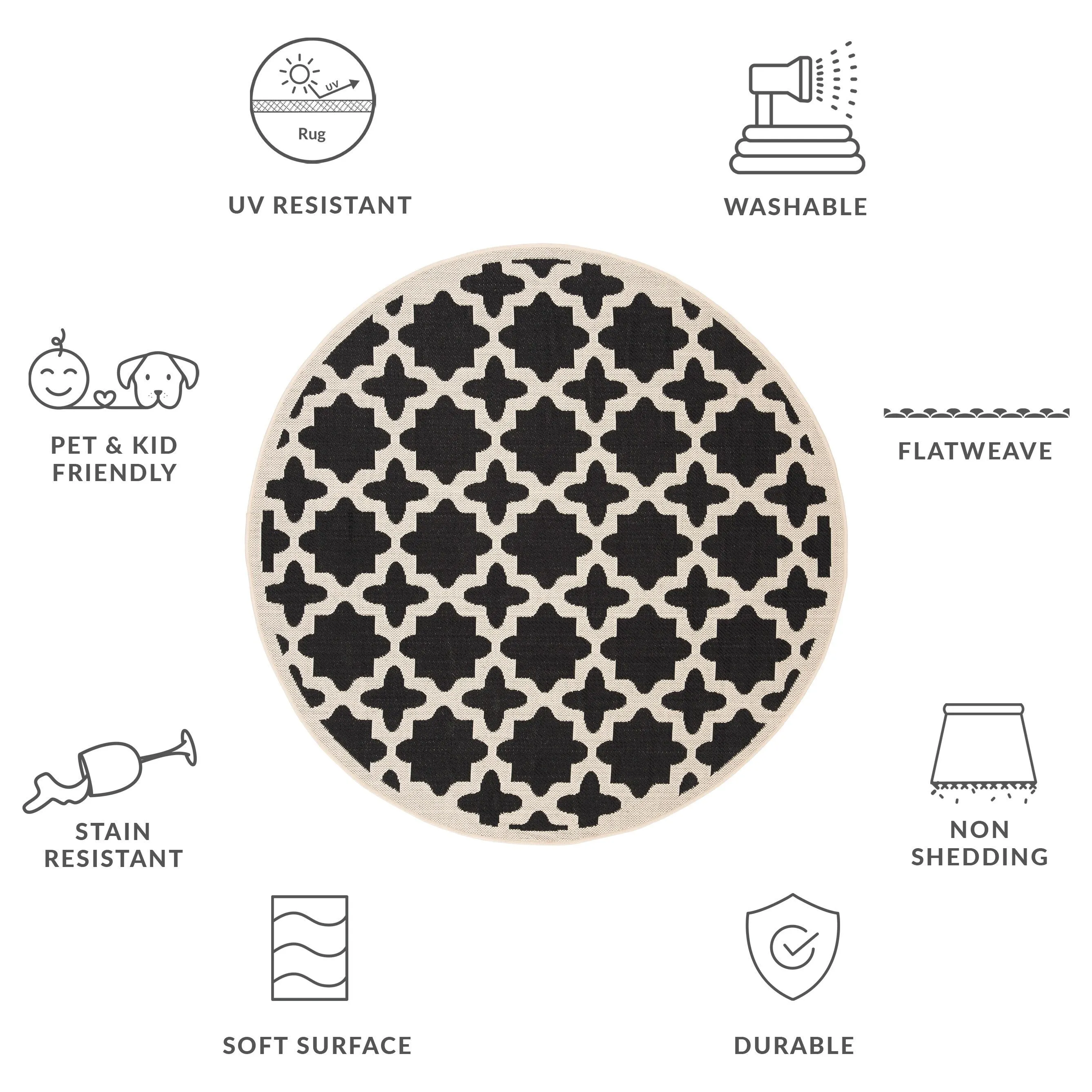 SAFAVIEH Courtyard Myrianne Indoor/ Outdoor Waterproof Patio Backyard Rug