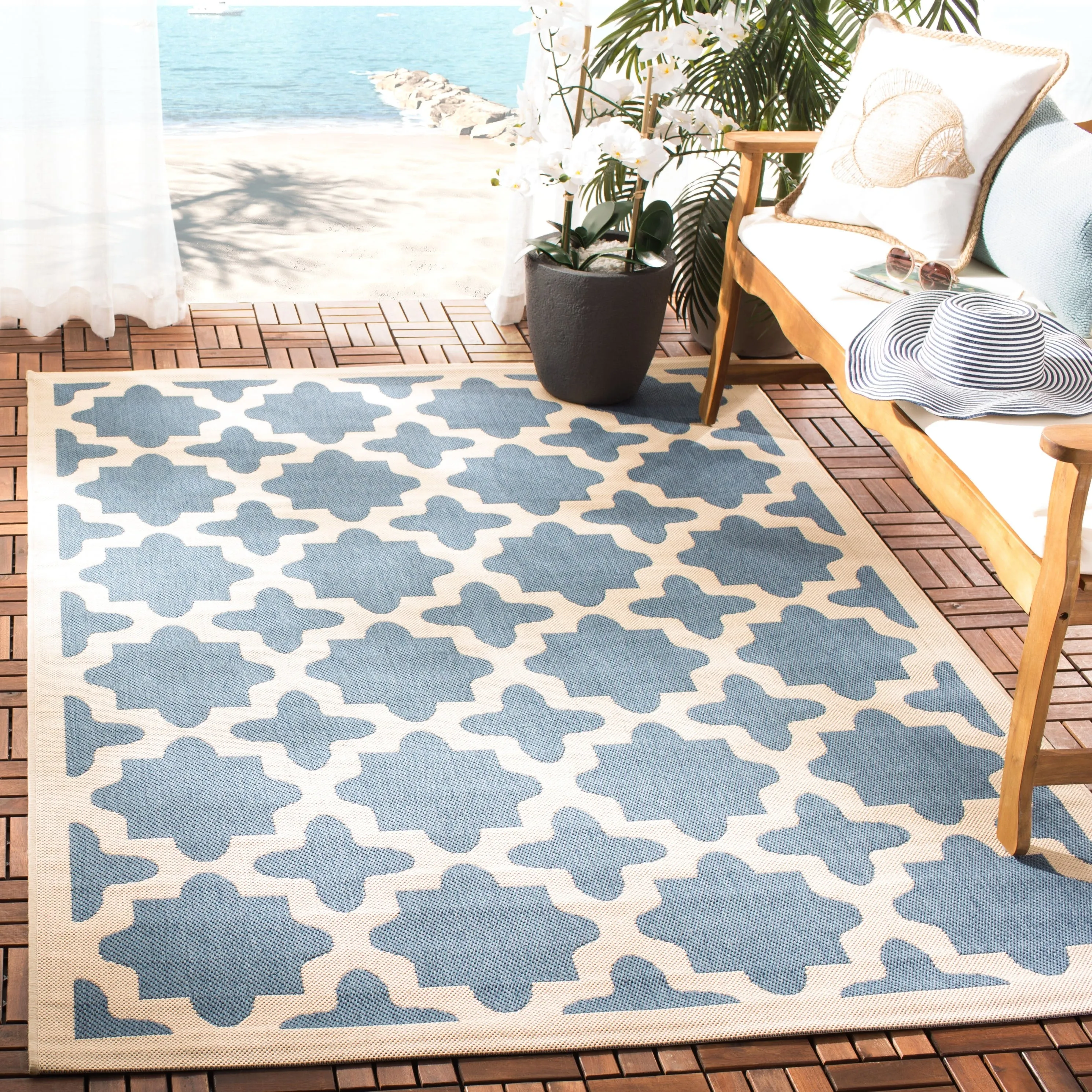 SAFAVIEH Courtyard Myrianne Indoor/ Outdoor Waterproof Patio Backyard Rug
