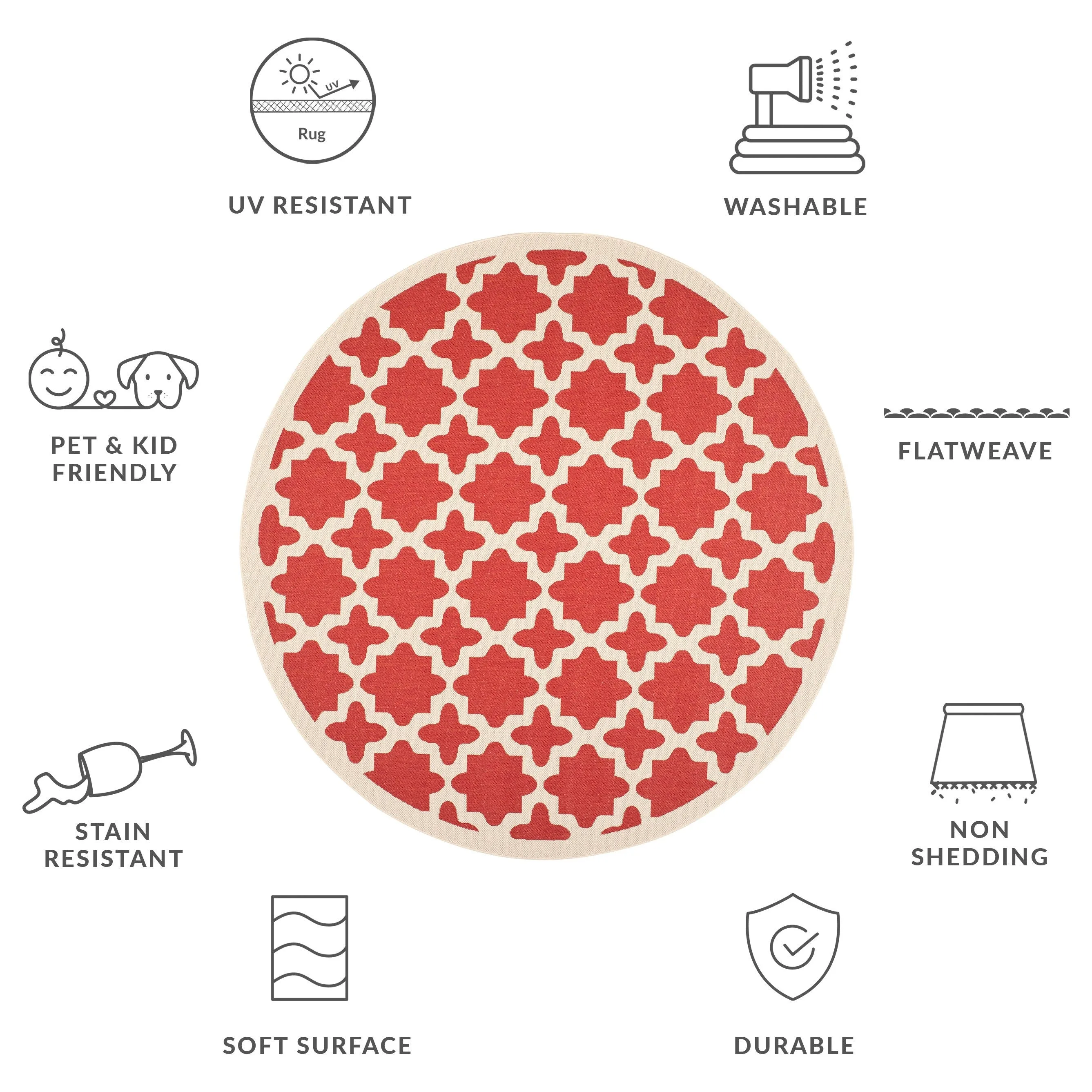 SAFAVIEH Courtyard Myrianne Indoor/ Outdoor Waterproof Patio Backyard Rug