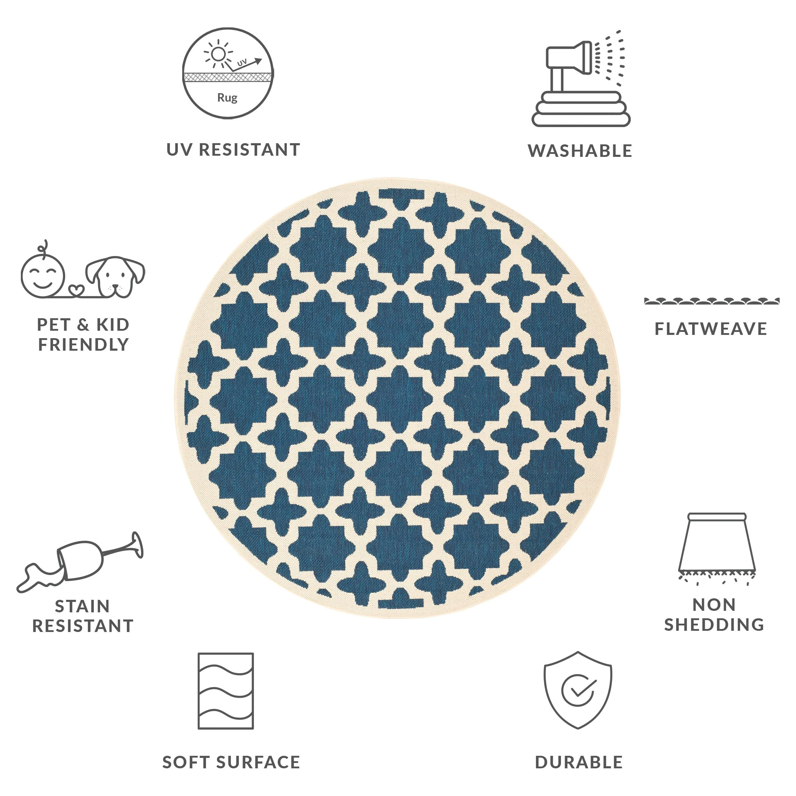 SAFAVIEH Courtyard Myrianne Indoor/ Outdoor Waterproof Patio Backyard Rug